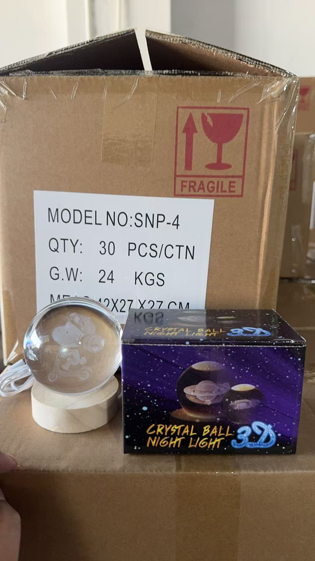 水晶球旋转灯，木头水晶球灯，马灯详情图11