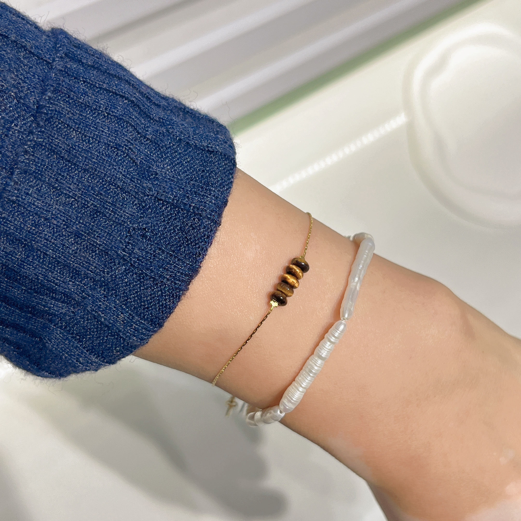 天然石珍珠项链女款拼接气质珍珠链条女款珍珠项链详情14