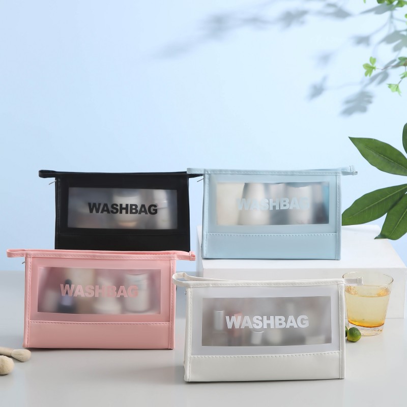 Large-capacity transparent spliced toiletry bag, makeup bag, simple large-capacity waterproof, dustproof and moisture-proof travel storage bag