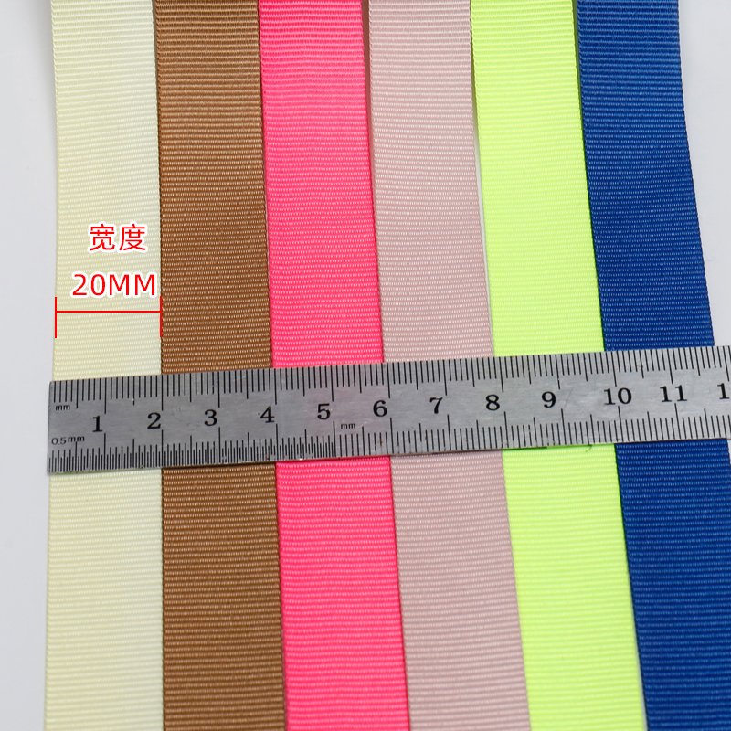 1cm-3cm thick polyester webbing, heel webbing for shoes, clothing and luggage webbing, closely woven, rich in color, strong and durable, supports customization, direct supply from the factory Specification image