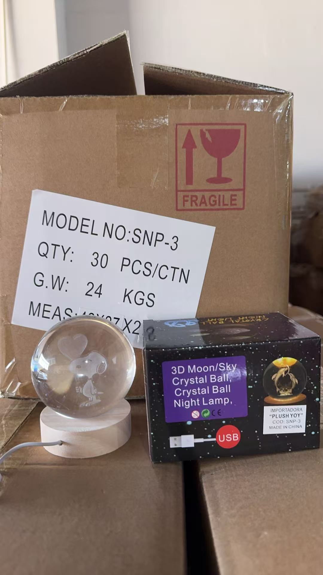 水晶球旋转灯，木头水晶球灯，马灯详情图9