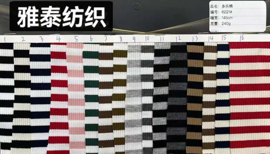 The yard-woven striped streetwear brand's heavyweight T-shirt fabric features horizontal stripes, color stripes, and black and white stripes detail image 3
