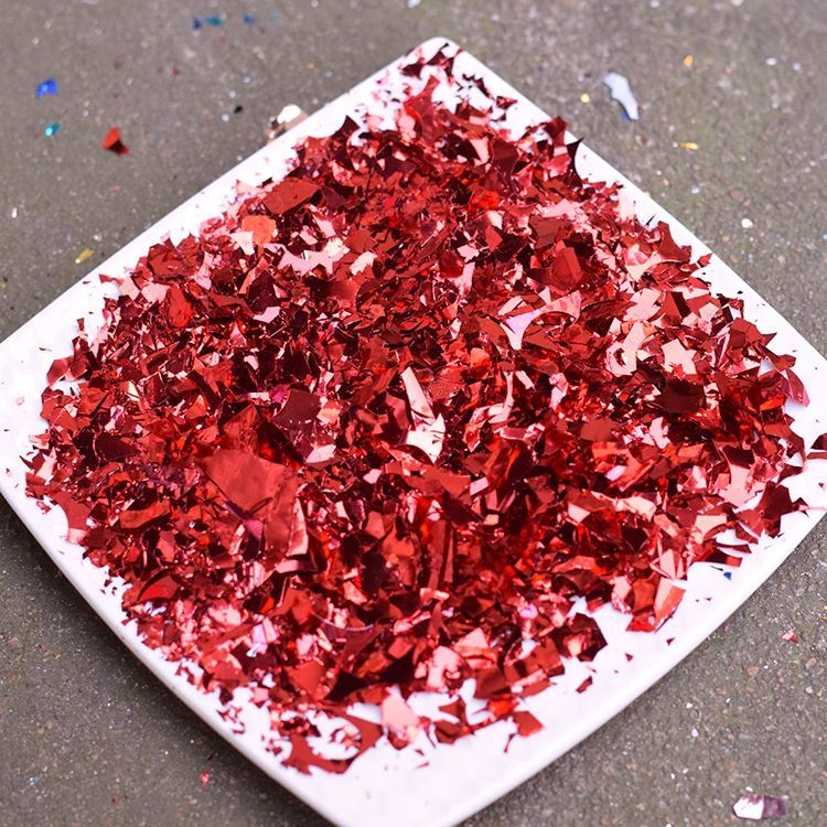 Gold, silver, green, red, shredded paper, bar props, atmosphere, hand-thrown colored paper, glittering sequins, fragments, golden eggs, scattered flowers detail image 2