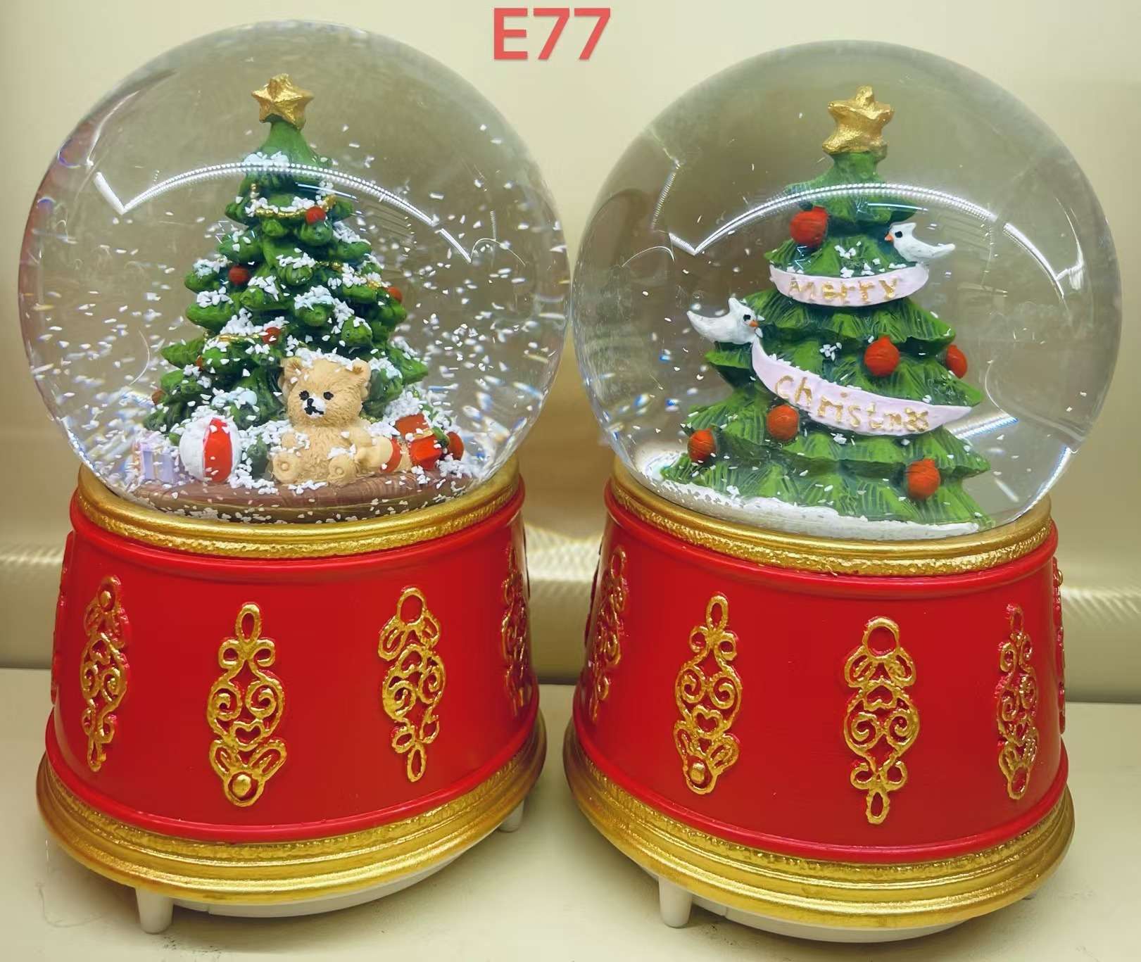 圣诞音乐玻璃树脂水晶球定制摆件的水晶水晶灯饰配件