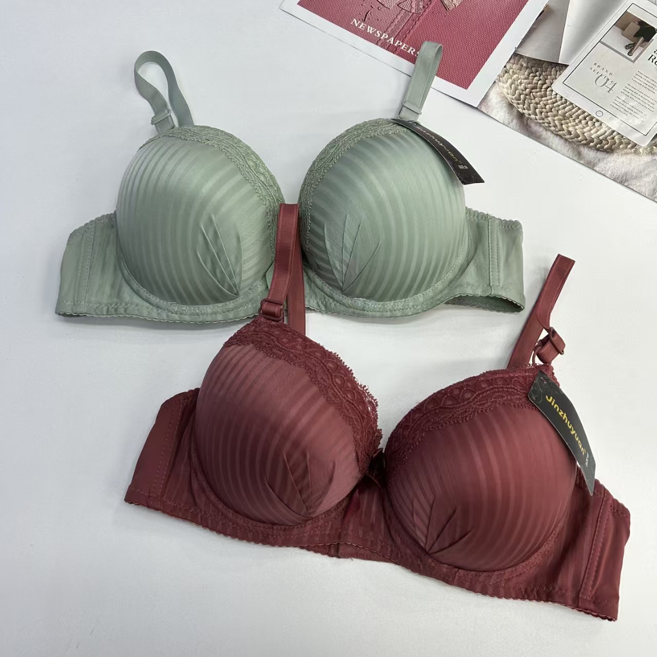 JZY-1720# Women's bra for export to the Middle East and Africa. Large-sized thickened bra with lace edge and bow decoration. Sexy and romantic bra for women details Picture
