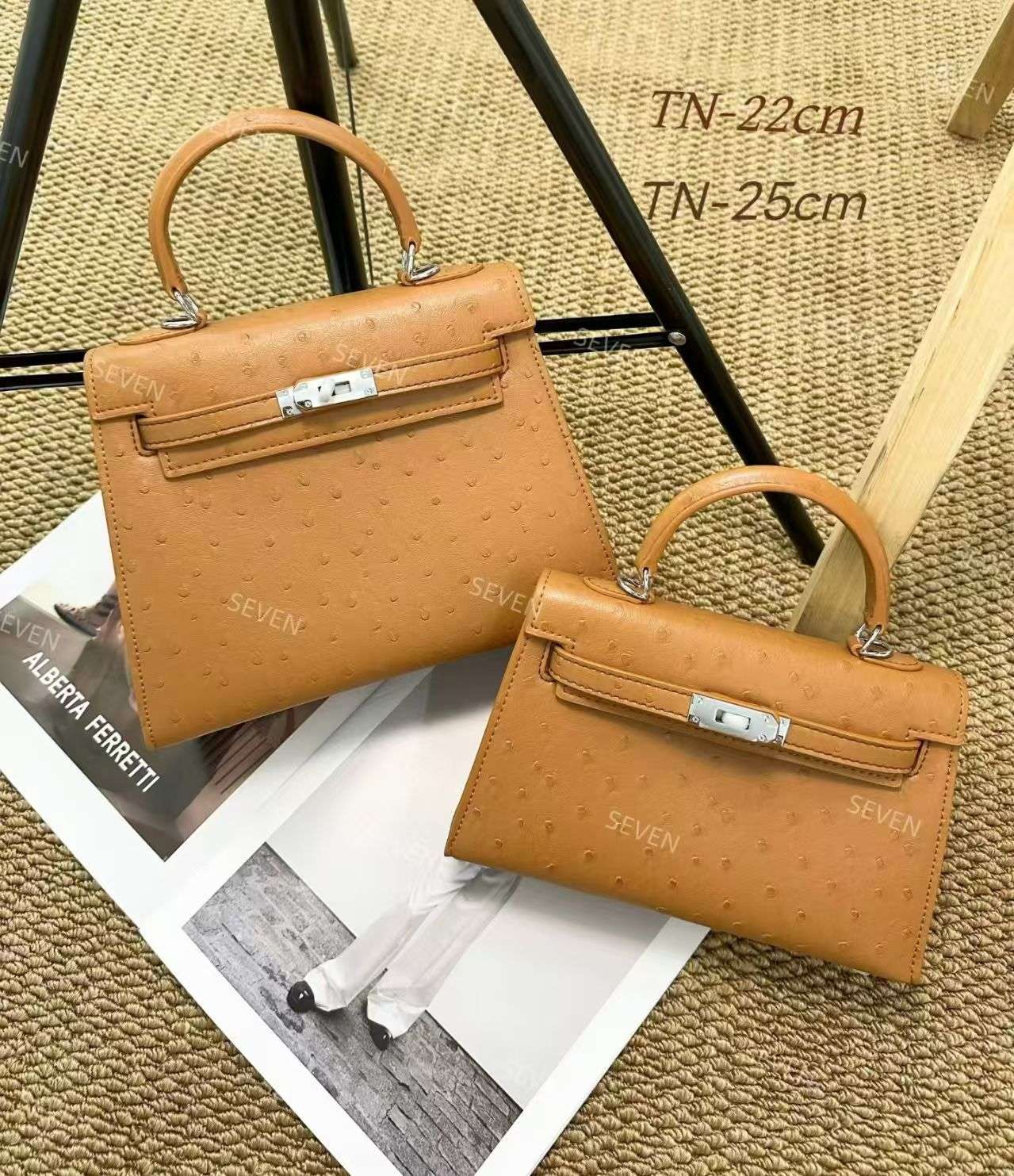 Ostrich leather bags, crossbody bags, fashionable women's bags Specification image