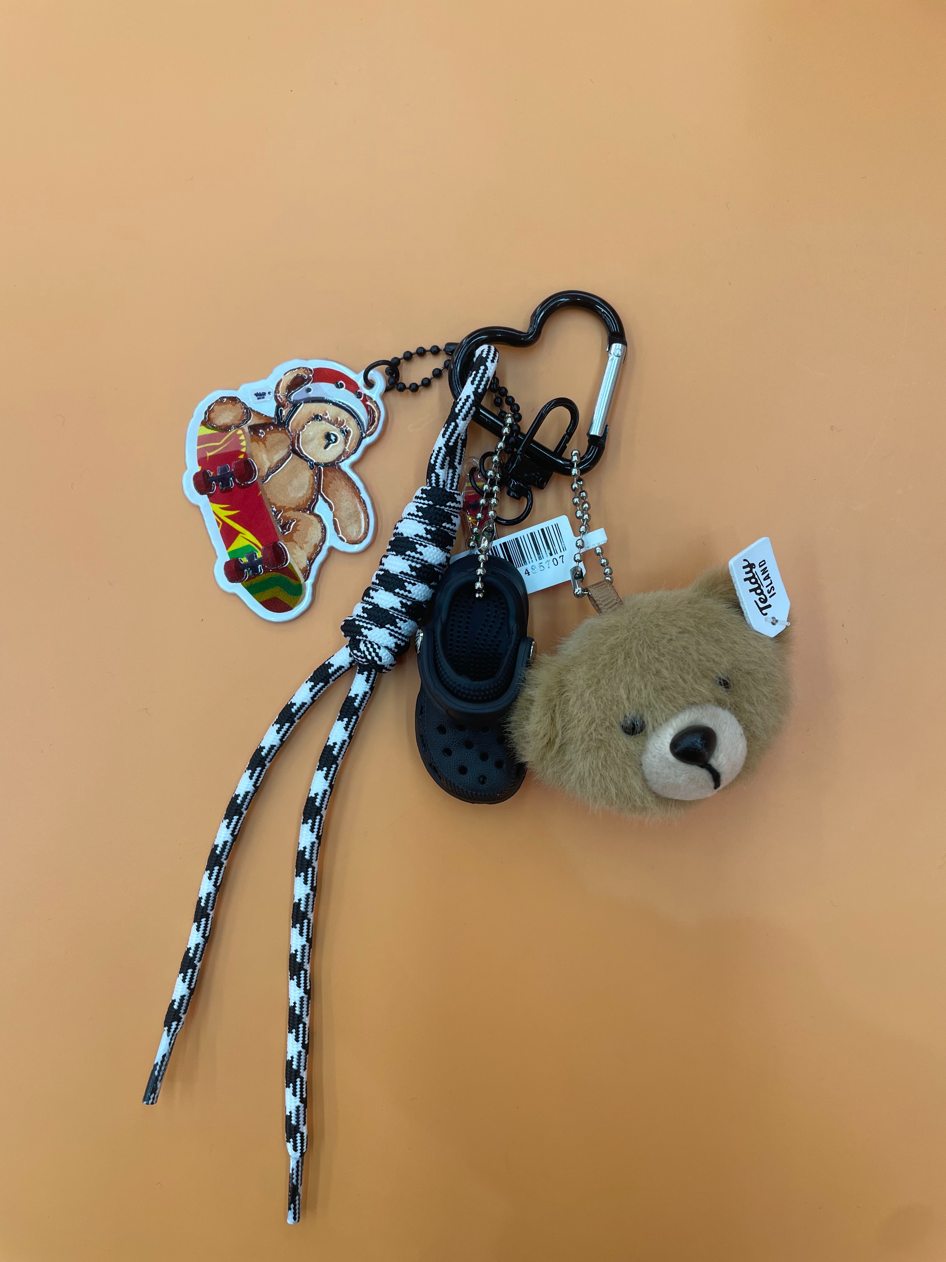 儿童宝石项链/儿童项链套装/地摊树脂挂件/芭比公主项链/PU钥匙扣白底实物图