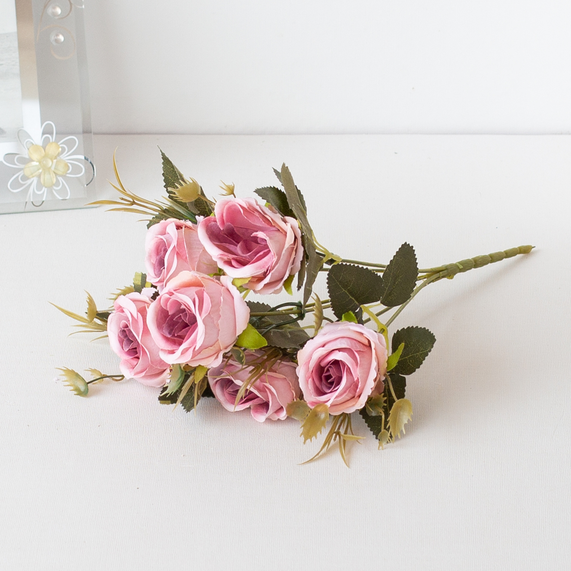 仿真多头西雅图玫瑰花束 婚庆婚礼装饰人造假花 拍照摄影布置道具 餐桌摆件用花仿真花假花仿真花仿真花详情图13