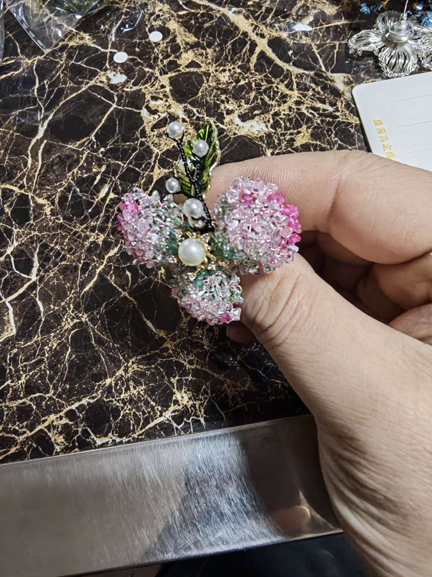 海棠系列纯手工编织首饰手饰饰品花朵戒指产品图