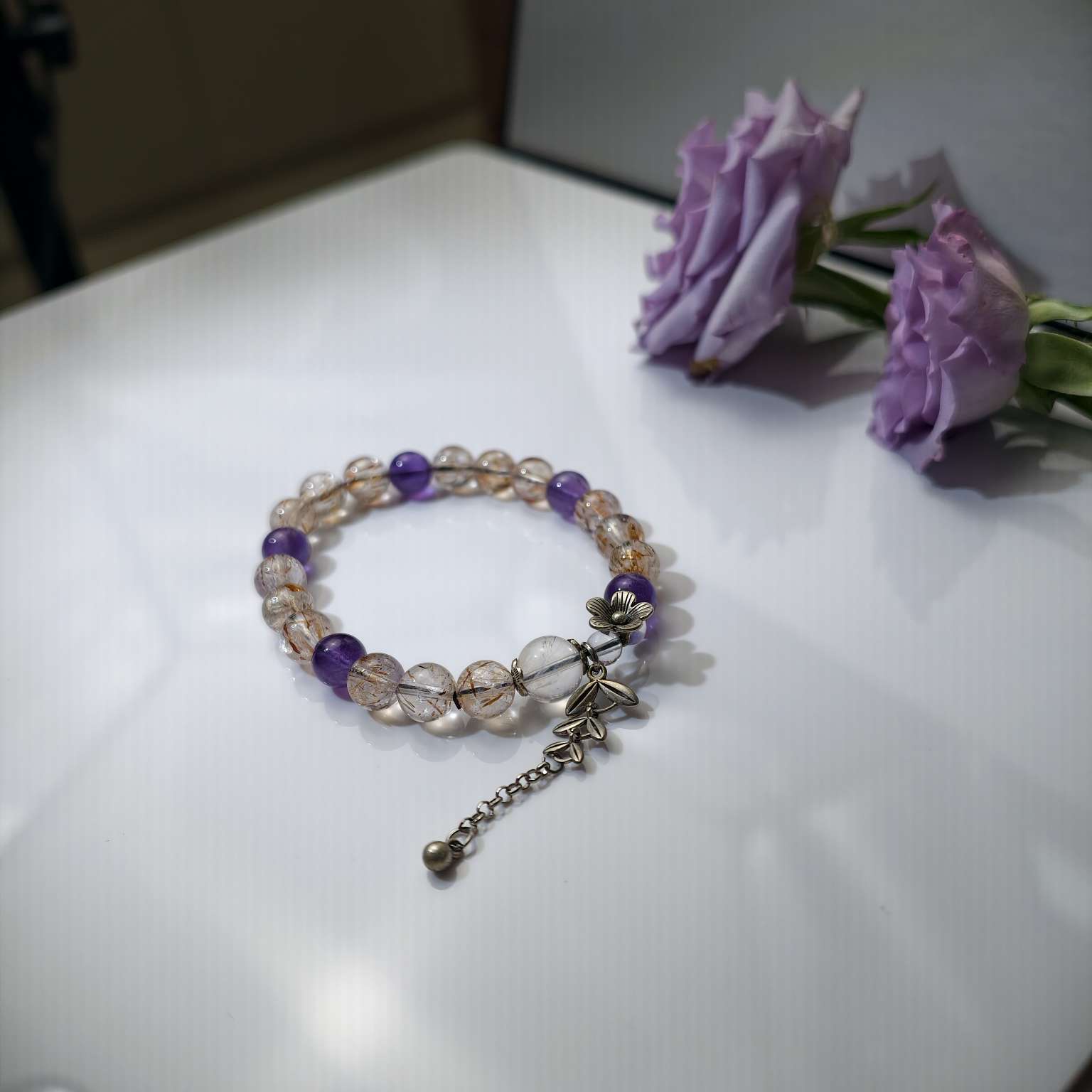 黑金超七巴西级水晶（超八）水晶手串