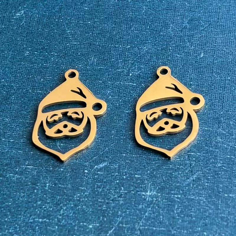 跨境外贸钛钢不锈钢圣诞节圣诞老人DIY饰品配件手链吊坠项链节日详情图5