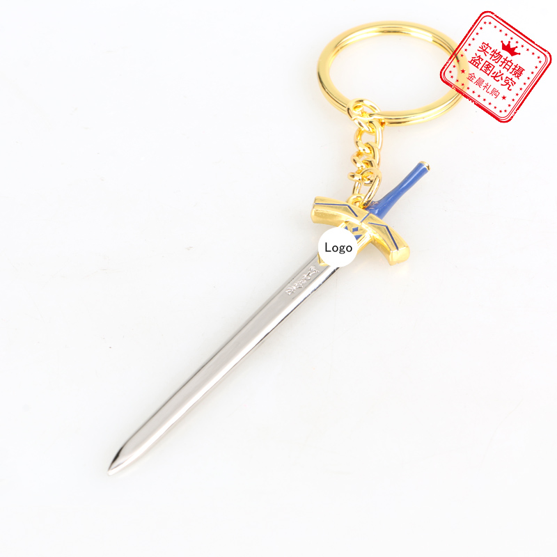 Anime metal Victory Sword keychain, exquisite pendant, fashionable accessory, small gift for casual use details Picture