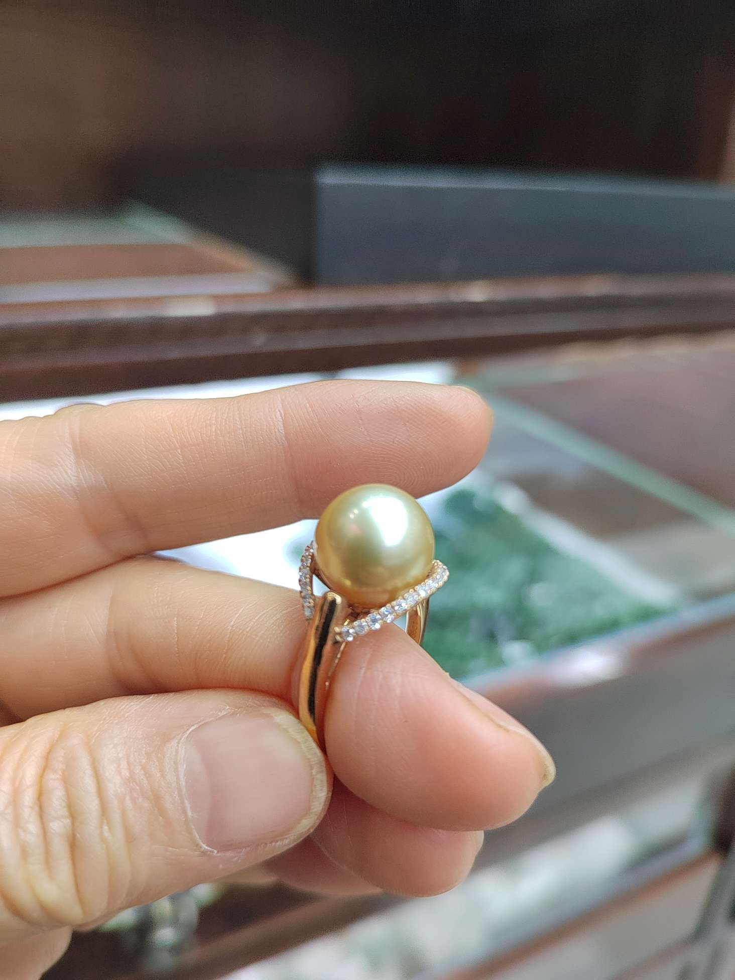 18k海洋珍珠戒指