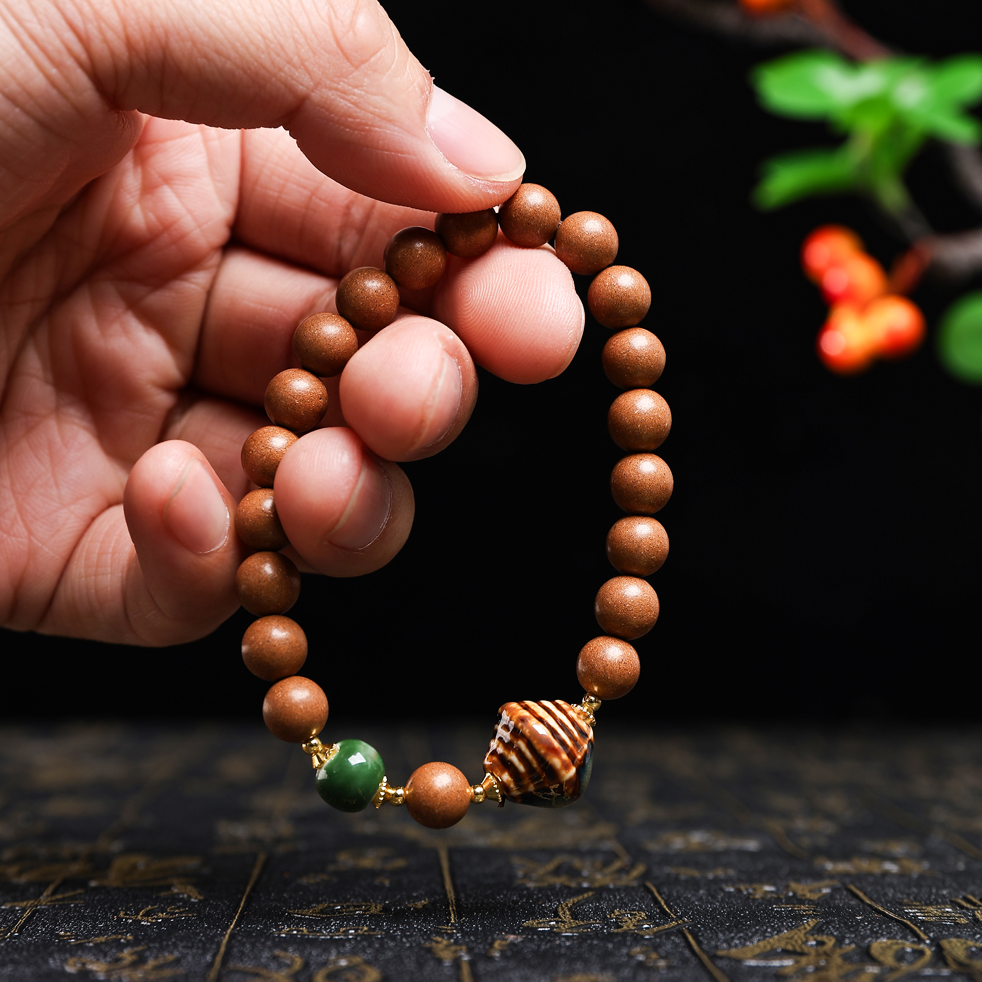 手串/合香珠/水晶手串/香珠文玩/文玩手串白底实物图