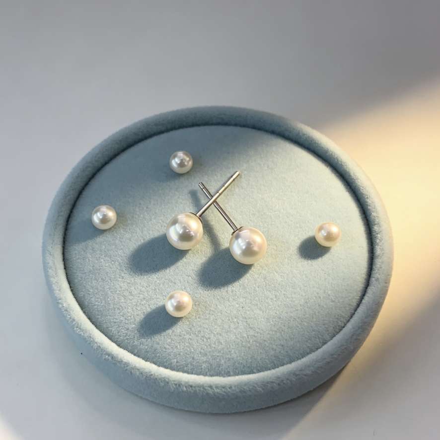 5mm淡水珍珠S925银耳环饰品女款精致时尚耳饰设计感