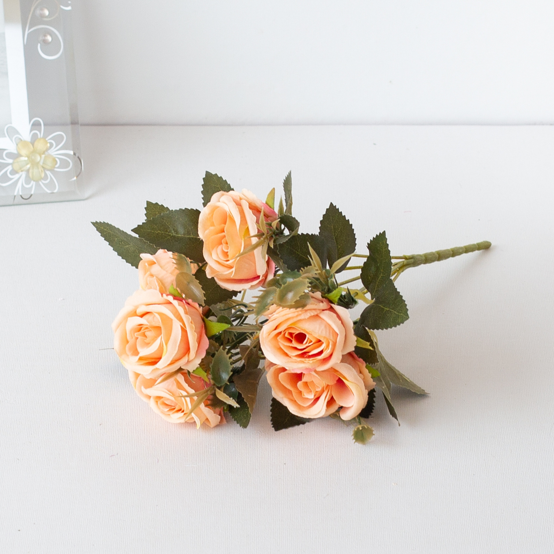 仿真多头西雅图玫瑰花束 婚庆婚礼装饰人造假花 拍照摄影布置道具 餐桌摆件用花仿真花假花仿真花仿真花详情图15