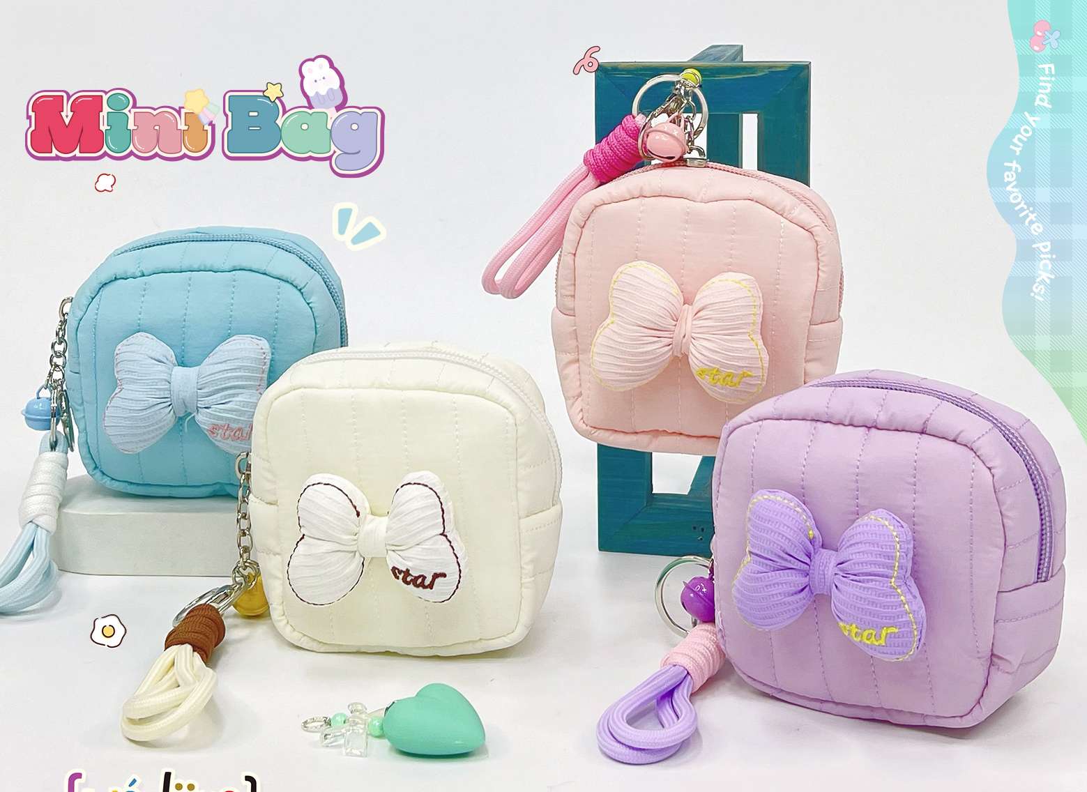 布艺方形小包零钱包小挂件产品图