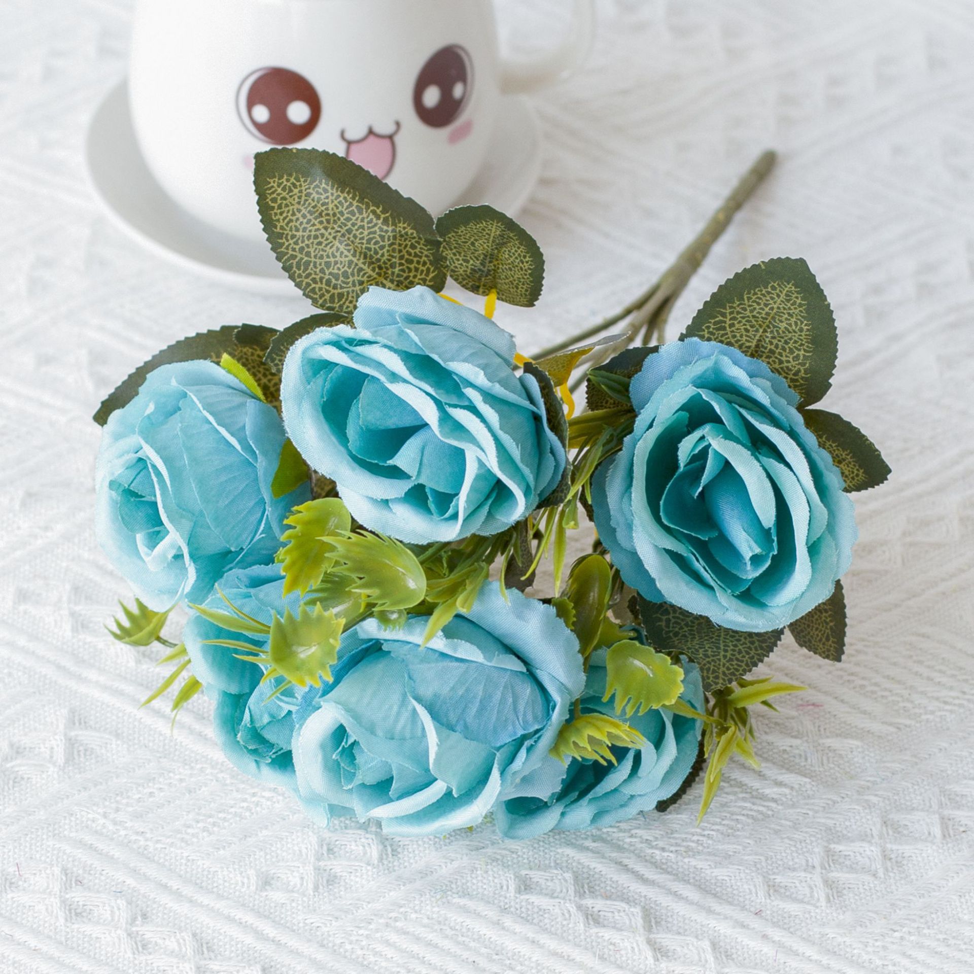 仿真多头西雅图玫瑰花束 婚庆婚礼装饰人造假花 拍照摄影布置道具 餐桌摆件用花仿真花假花仿真花仿真花详情图6