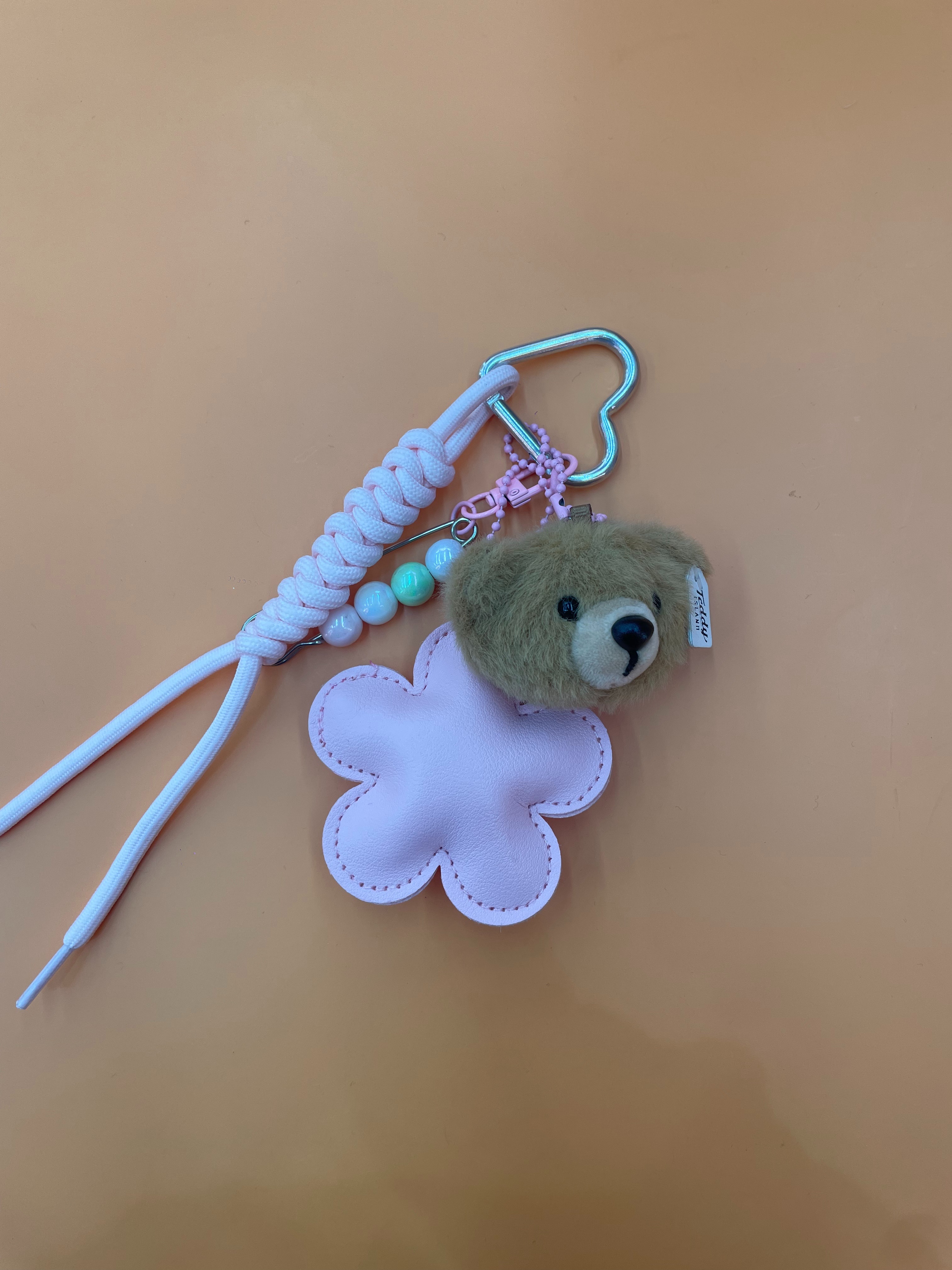 Teddy Ailan Plush Toy Bear Head Pendant 4 details Picture