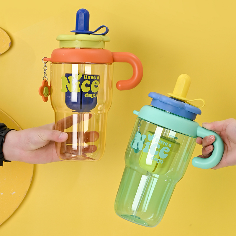 Z37-H856 High appearance level large-capacity ice cup, high-temperature resistant portable straw cup for boys and girls, student giant details Picture