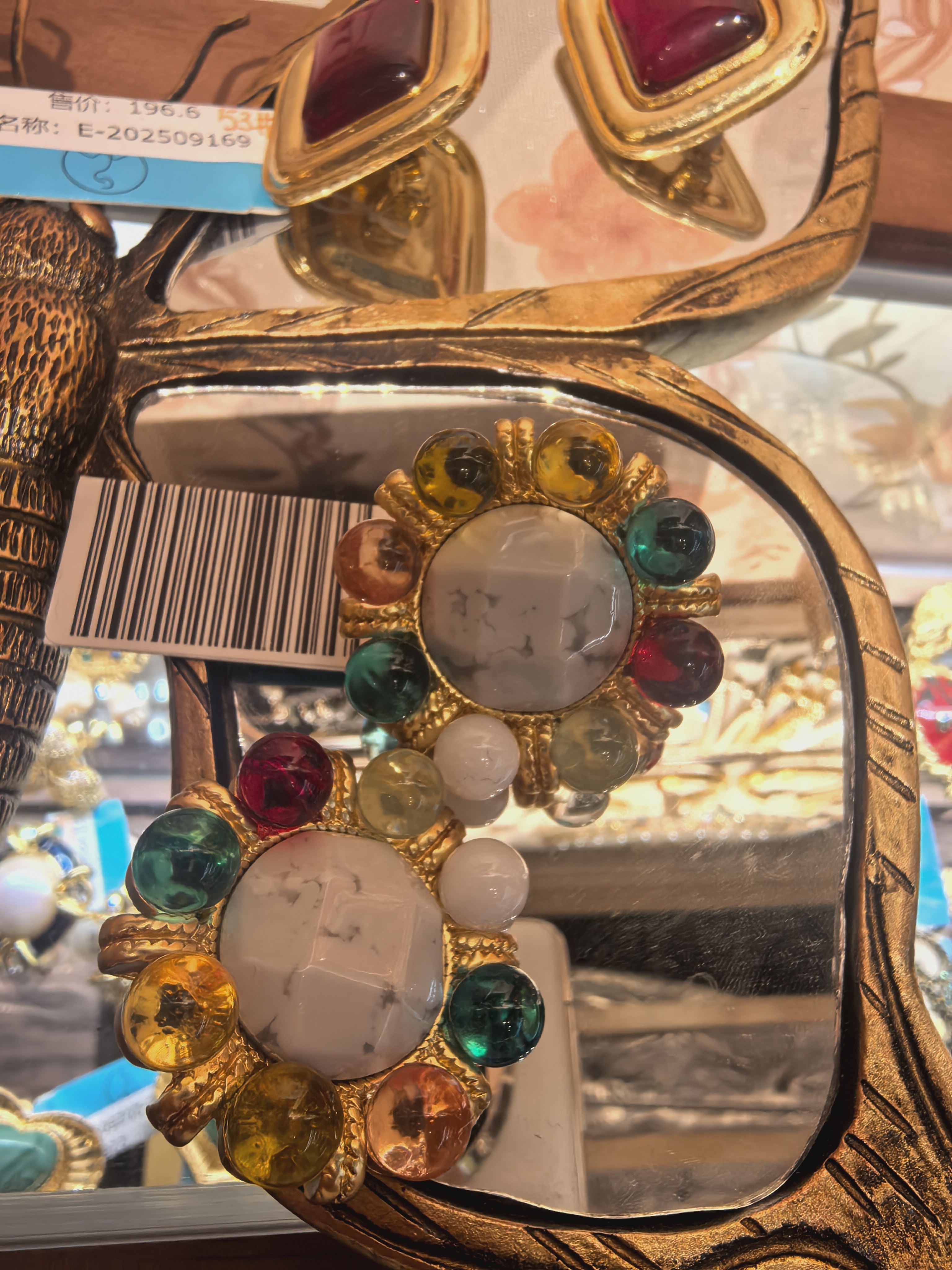 中古原版复刻耳夹琉璃镶嵌合成石耳夹