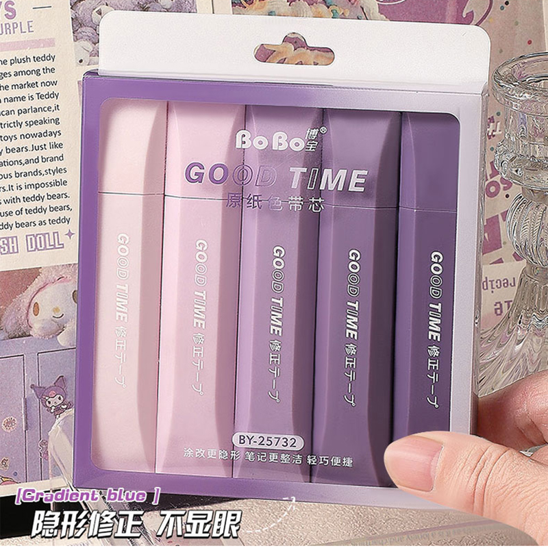 BY-25732 Bobao Diamond-shaped Pen Gradient 6m Correction Tape (Purple) details Picture