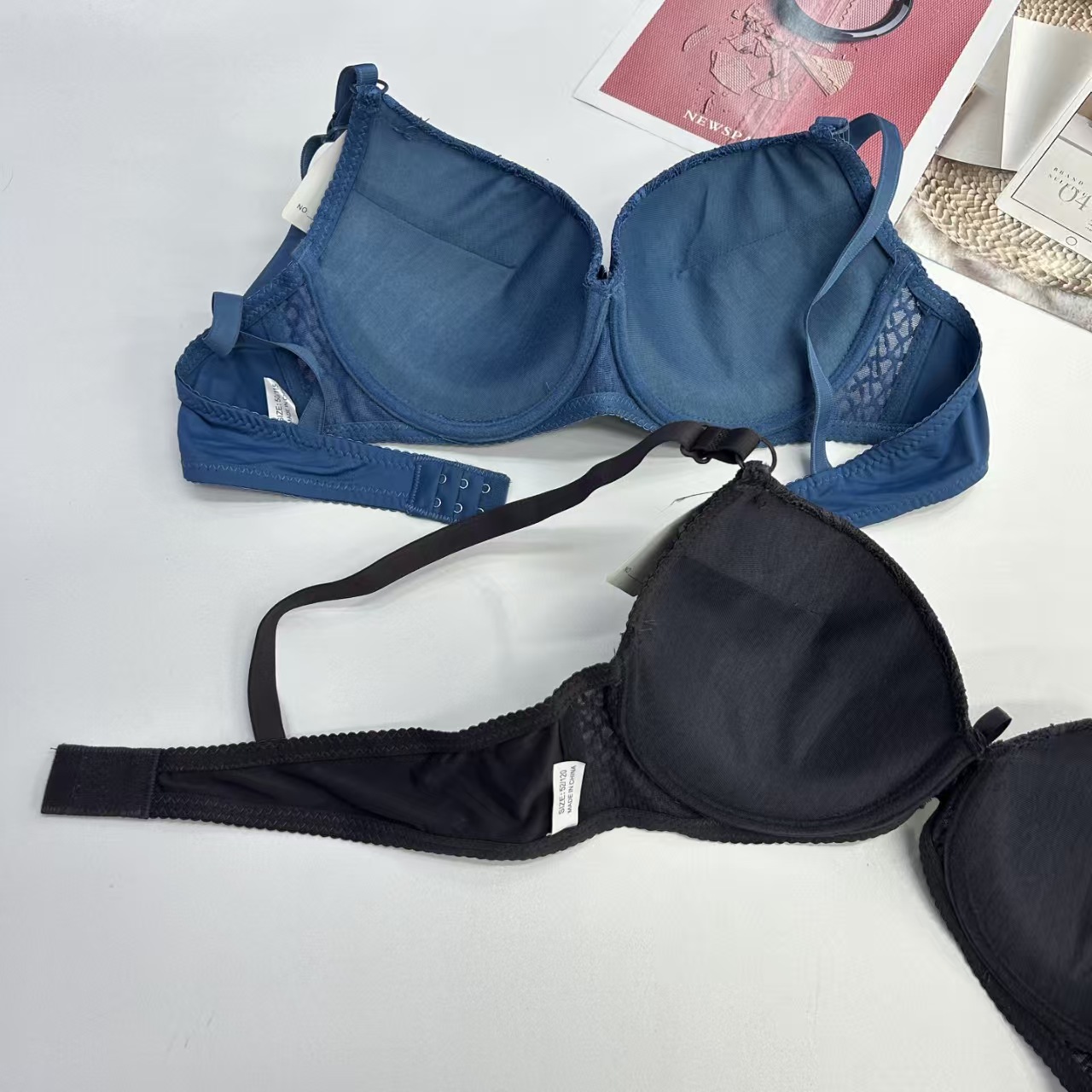 JZY-1725# Women's bra for export to the Middle East and Africa, large-sized thickened lace embroidered bow with steel rims, romantic bra QNI Specification drawing