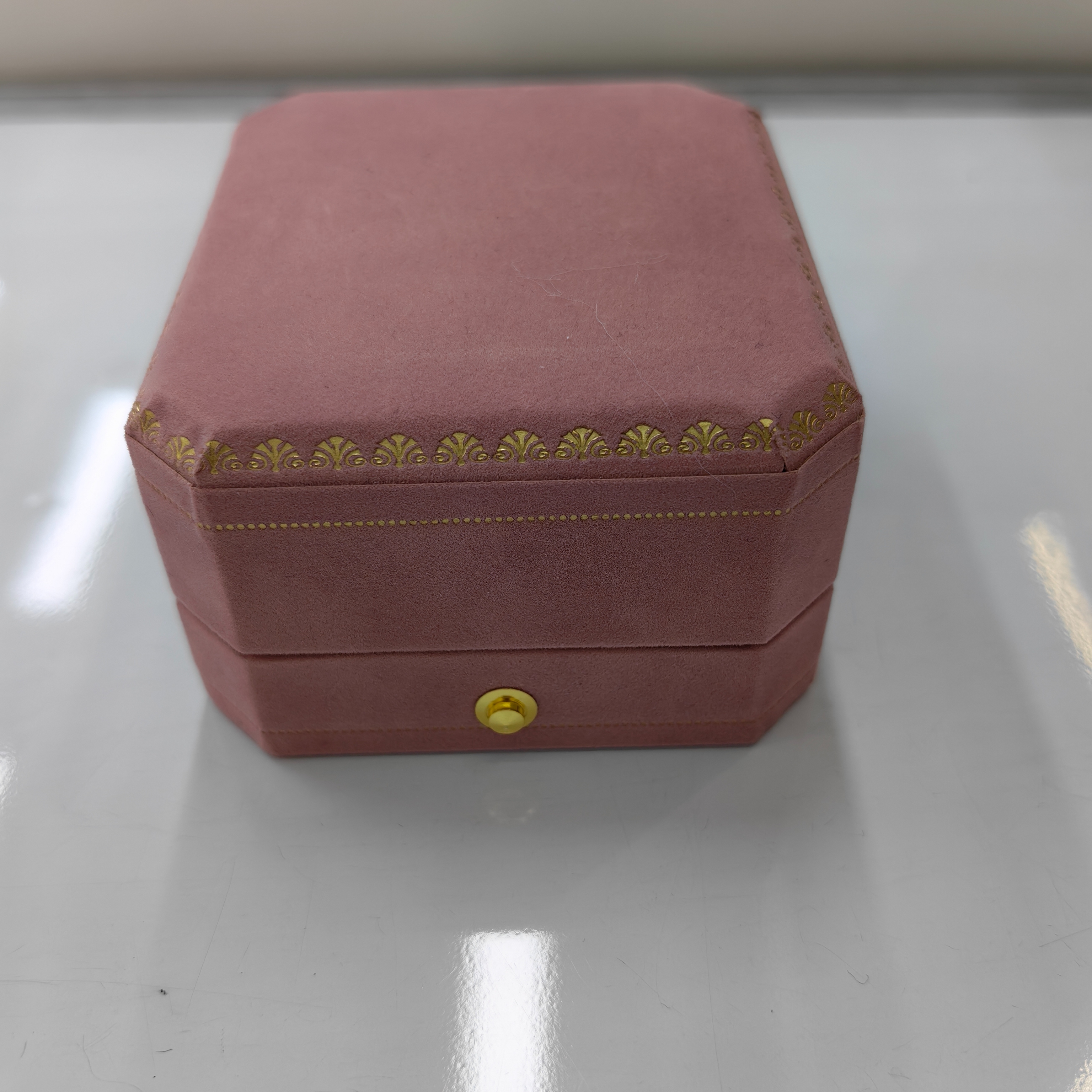 粉色绒面首饰盒饰品卡片手串盒珠宝收纳亚克力内衬收纳盒