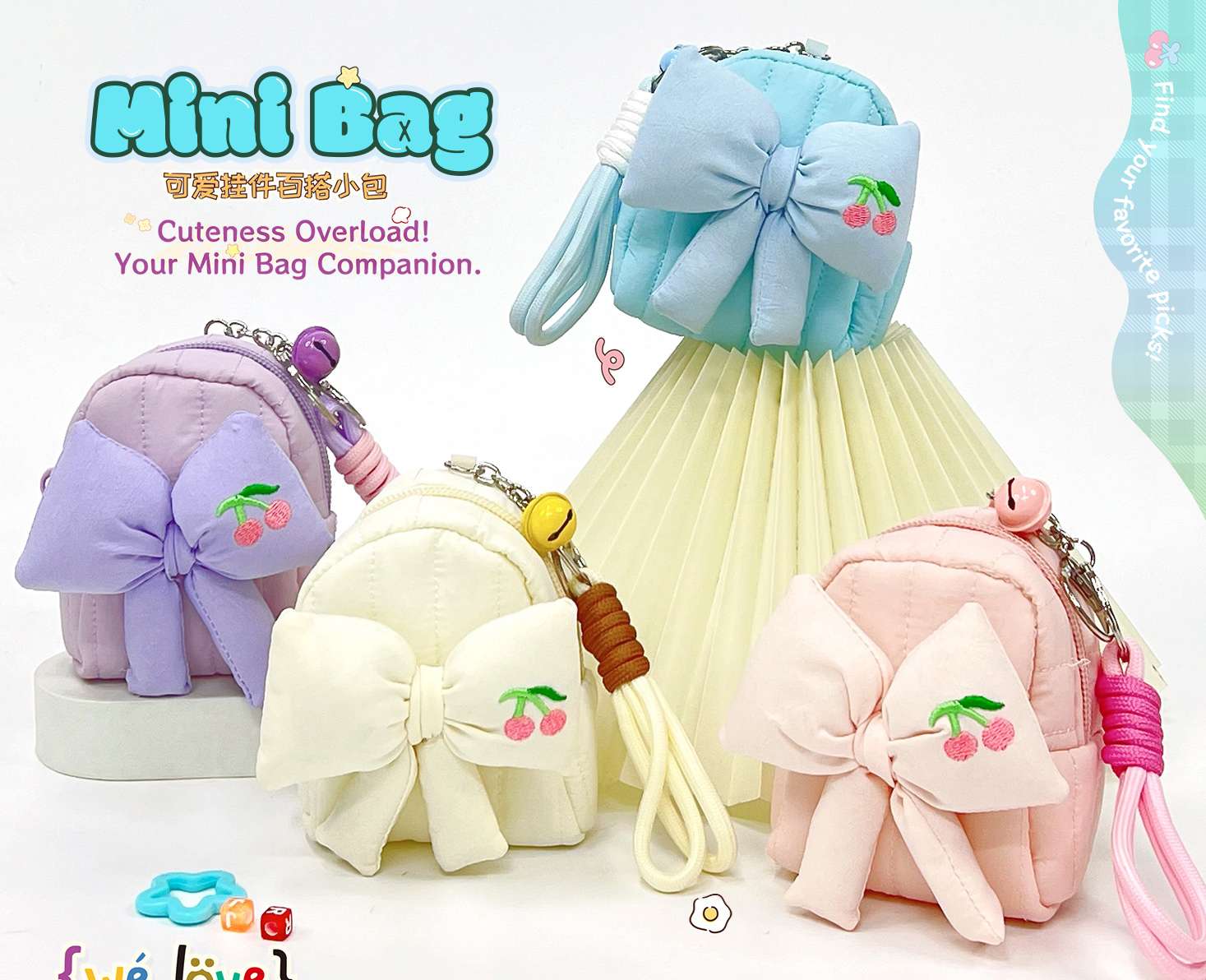 布艺方形小包零钱包小挂件详情图1