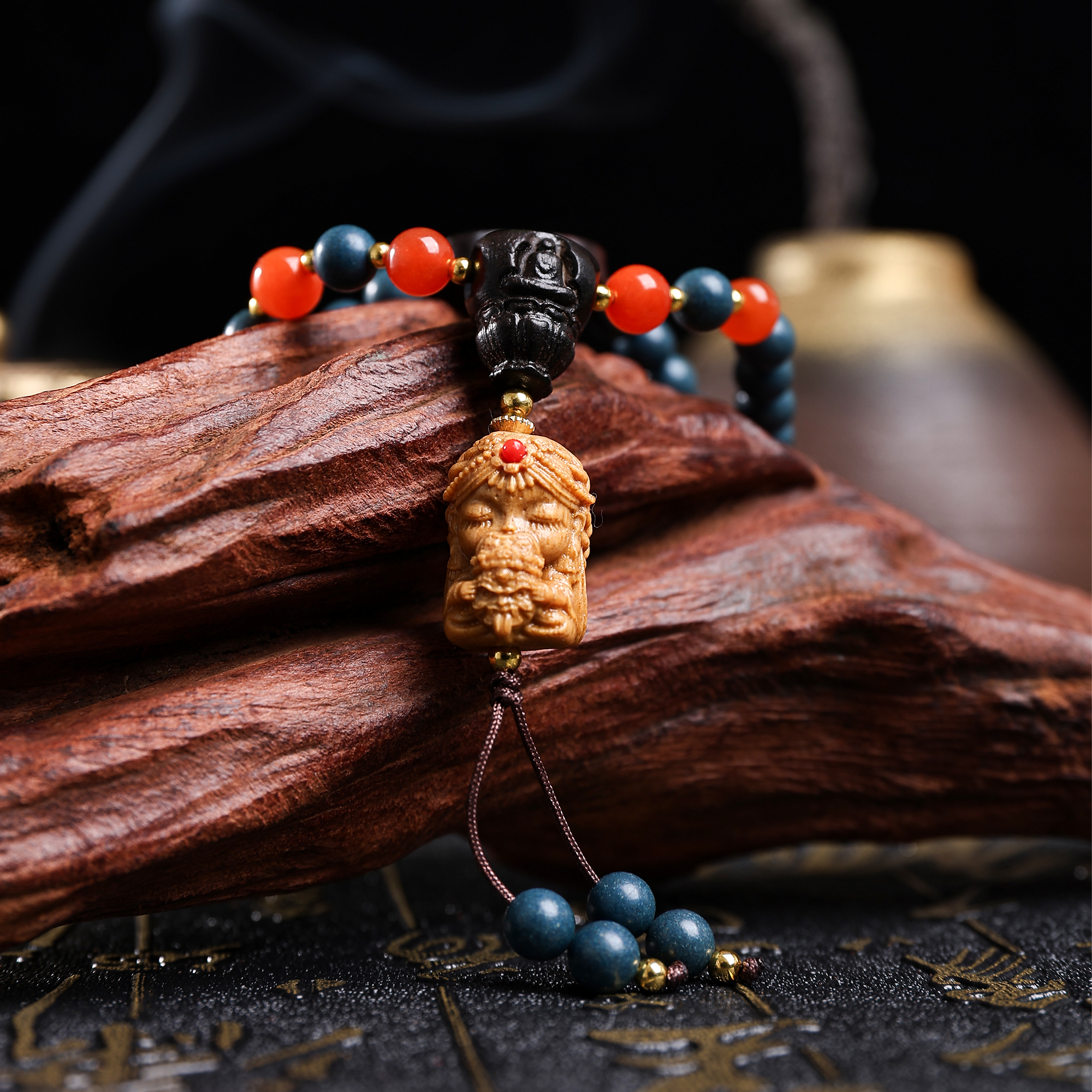 Gu Yang Jade Dragon Double Ring Bracelet