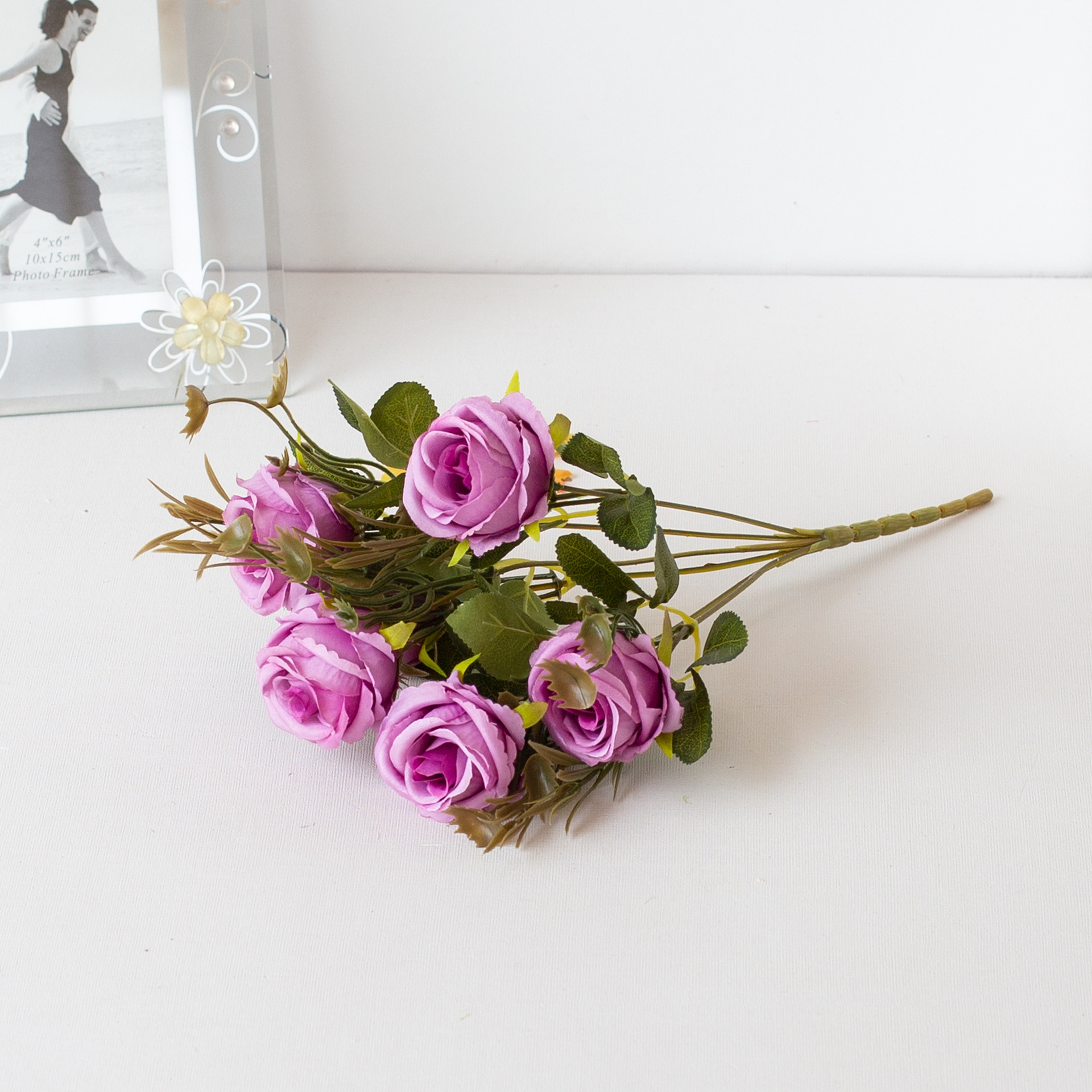 仿真多头西雅图玫瑰花束 婚庆婚礼装饰人造假花 拍照摄影布置道具 餐桌摆件用花仿真花假花仿真花仿真花详情图10