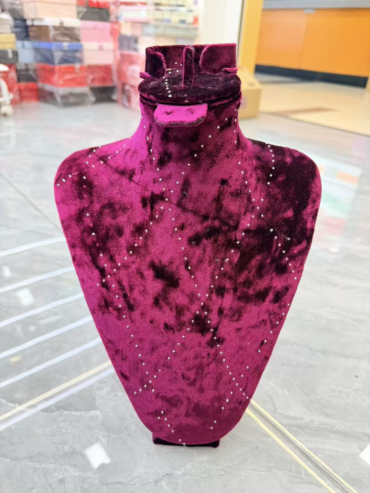 大鹏展架紫色天鹅绒项链展示架收纳展示架货架模特展示架展示架