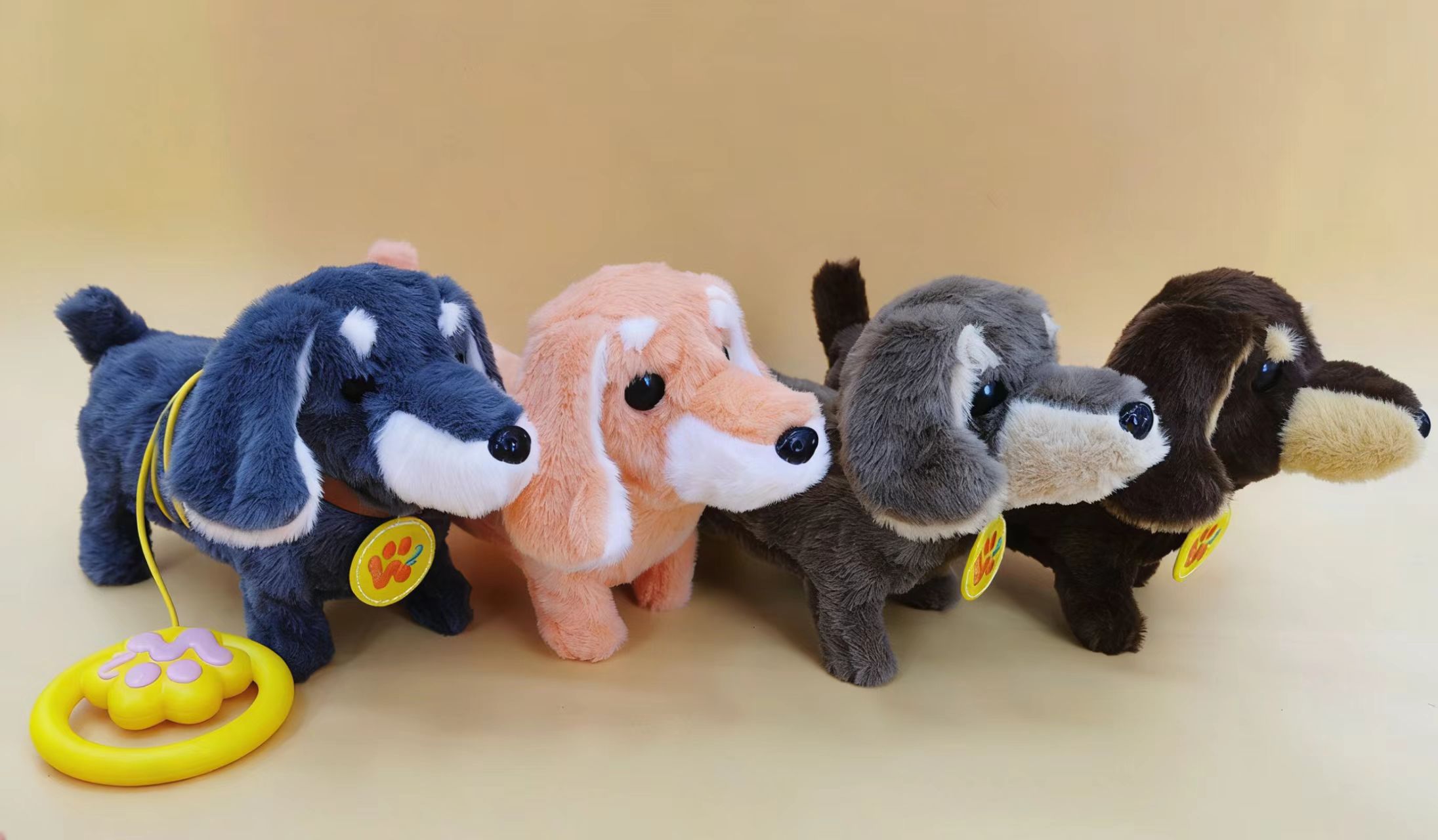 Cute electric Dachshunds that can walk and bark, plush toys, children's companion dolls, home decoration gifts and ornaments