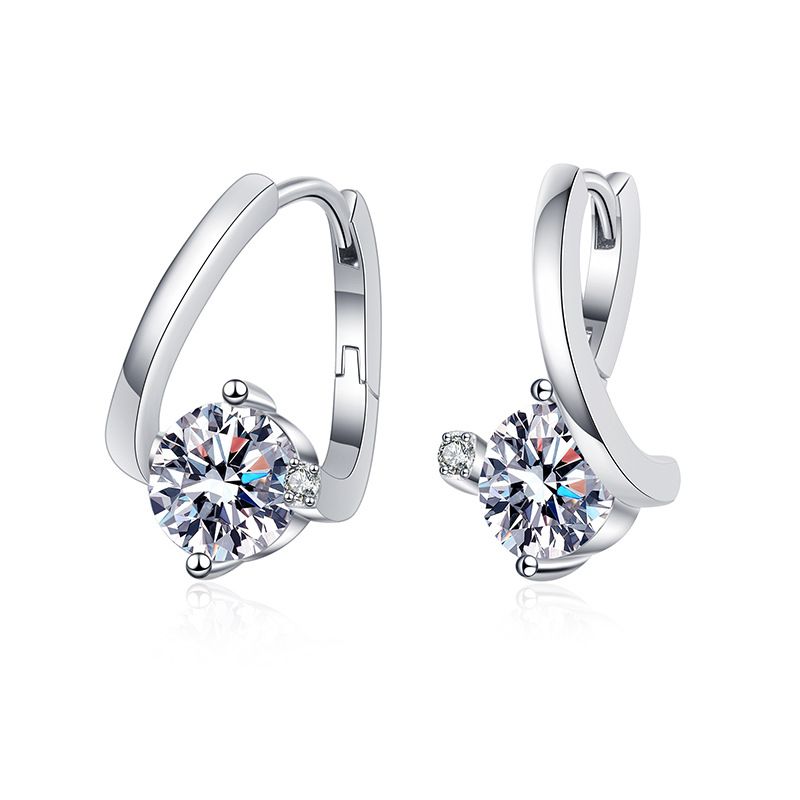 Light luxury earrings, simple and versatile Korean style, elegant diamond stud earrings, high-end anti-allergy gift for mom detail image 6