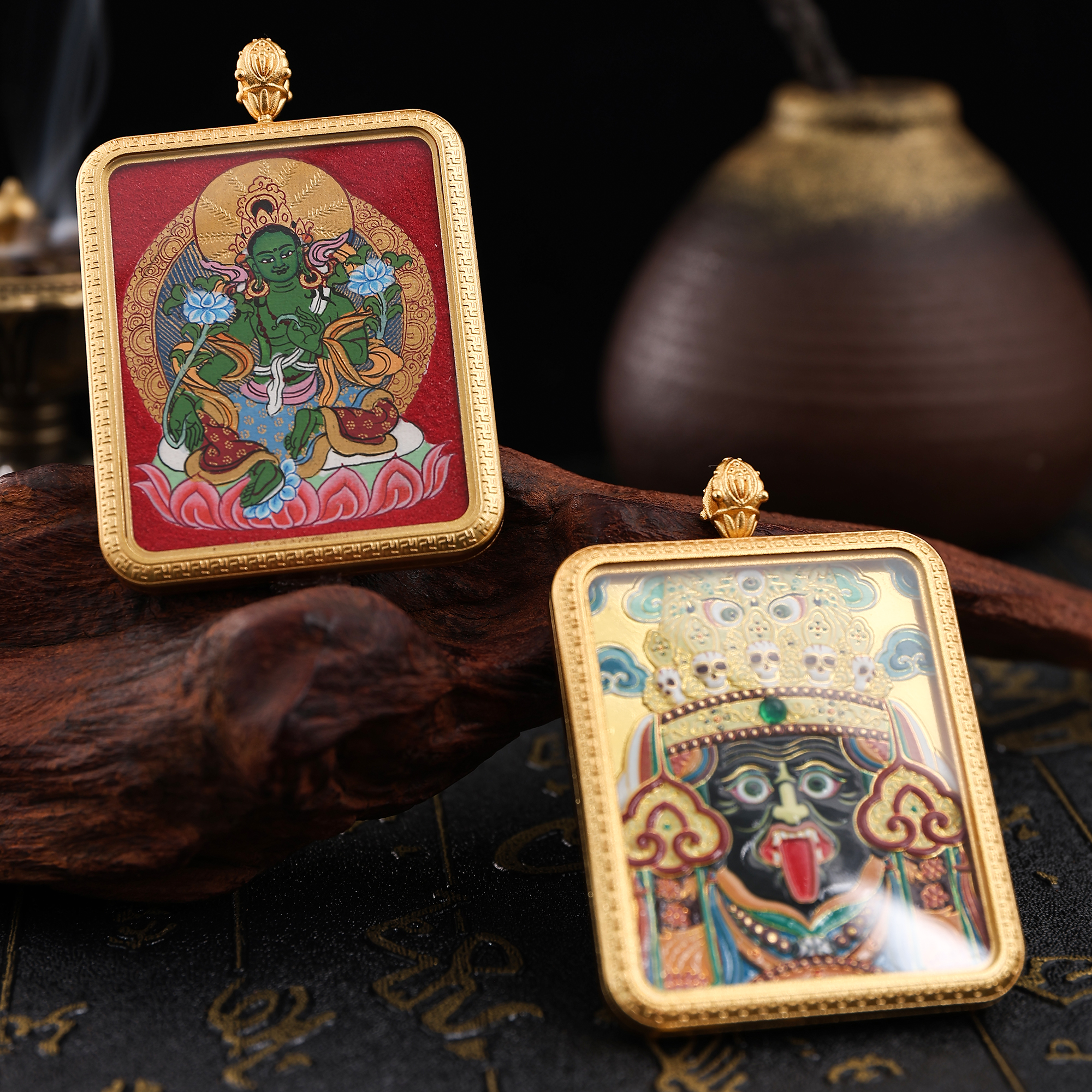 Green Degree Mother drawing paper Thangka Item Picture