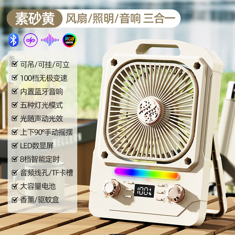 Wholesale of new household circulating electric fans with strong wind force and Bluetooth charging turbine dormitory electric fans details Picture