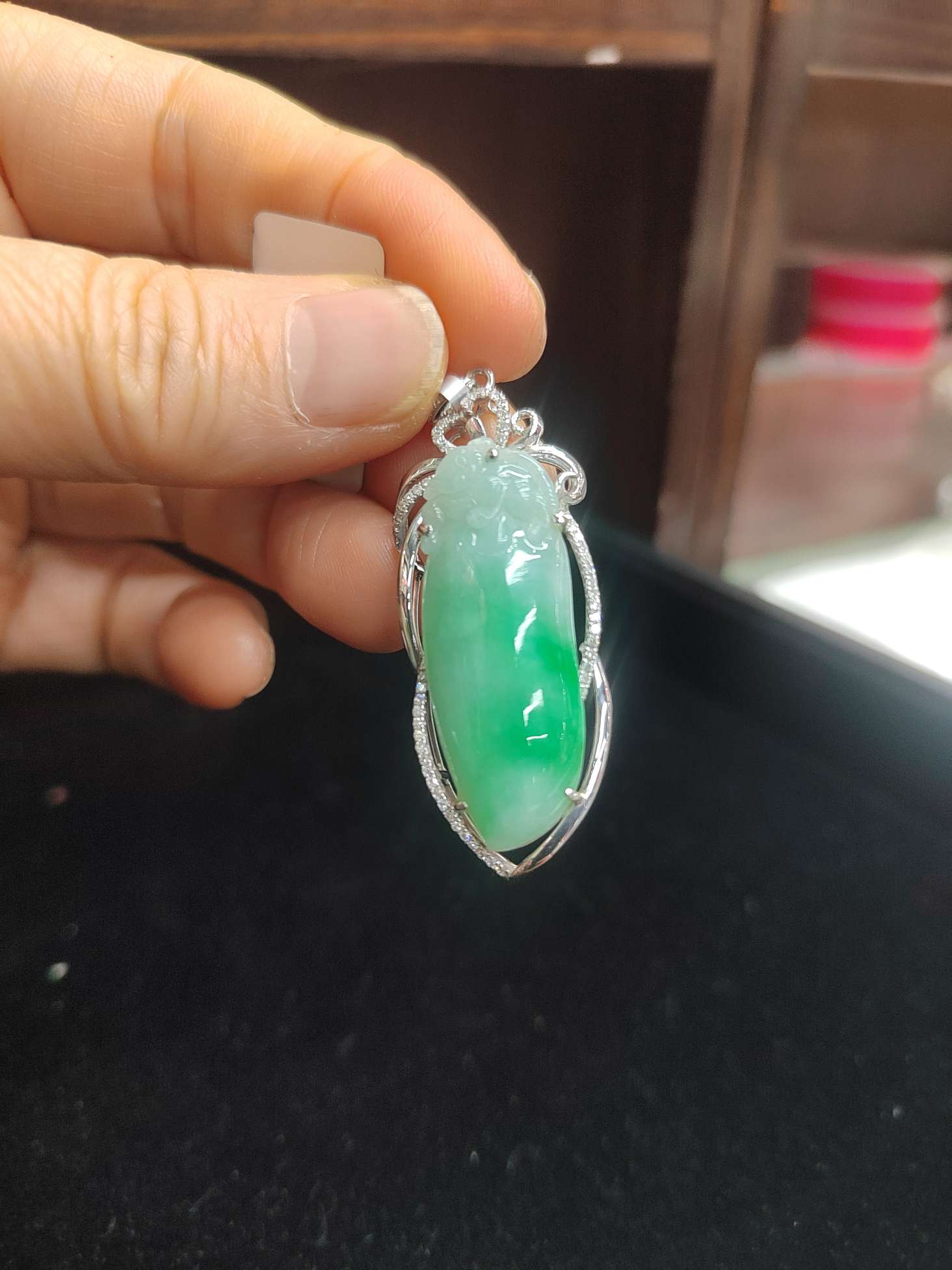 18k+真钻福瓜翡翠