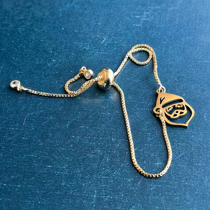 跨境外贸钛钢不锈钢圣诞节圣诞老人DIY饰品配件手链吊坠项链节日详情图6