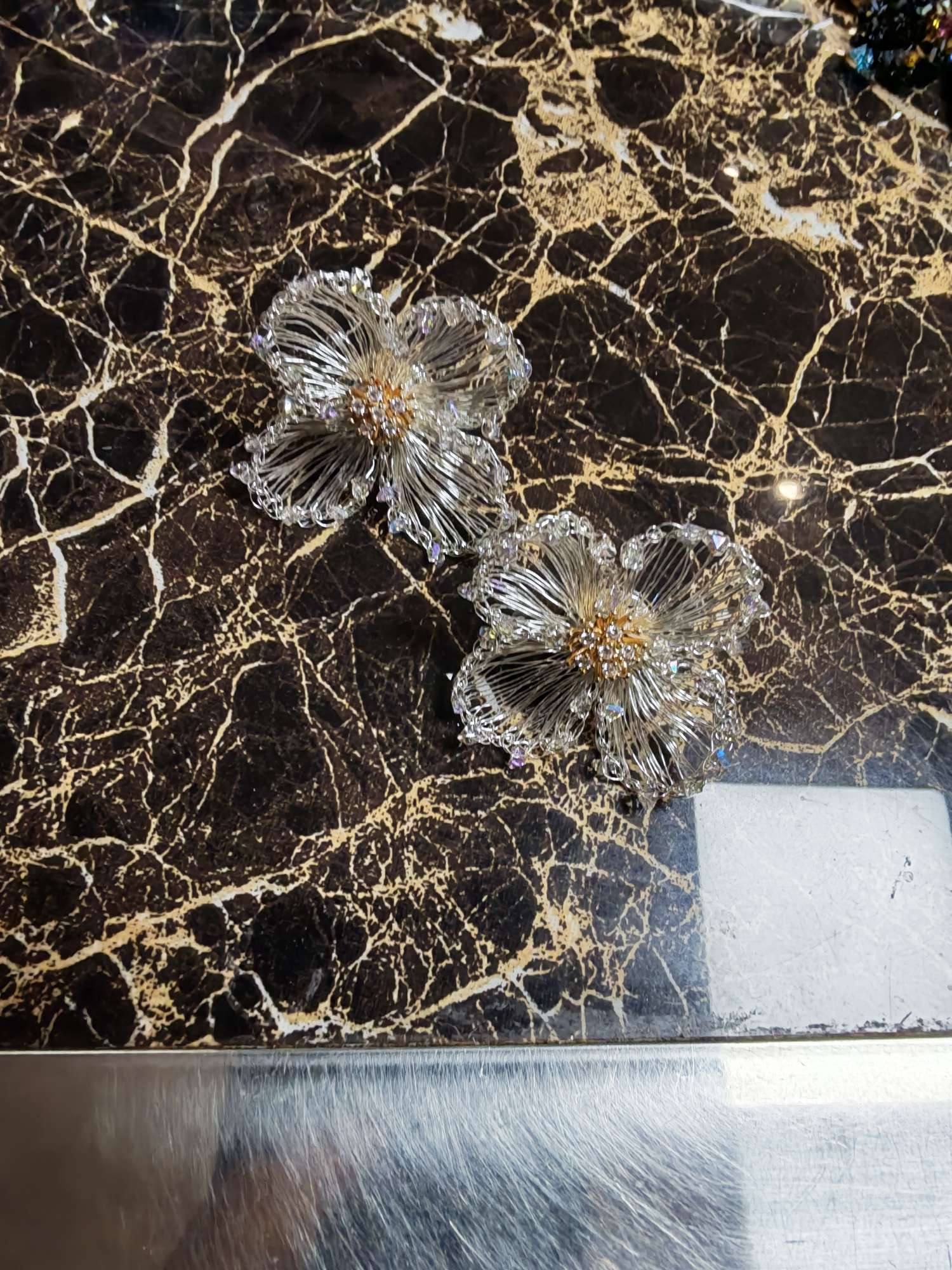 纯手工编织木槿花系列首饰饰品木槿花耳环耳钉耳挂细节图