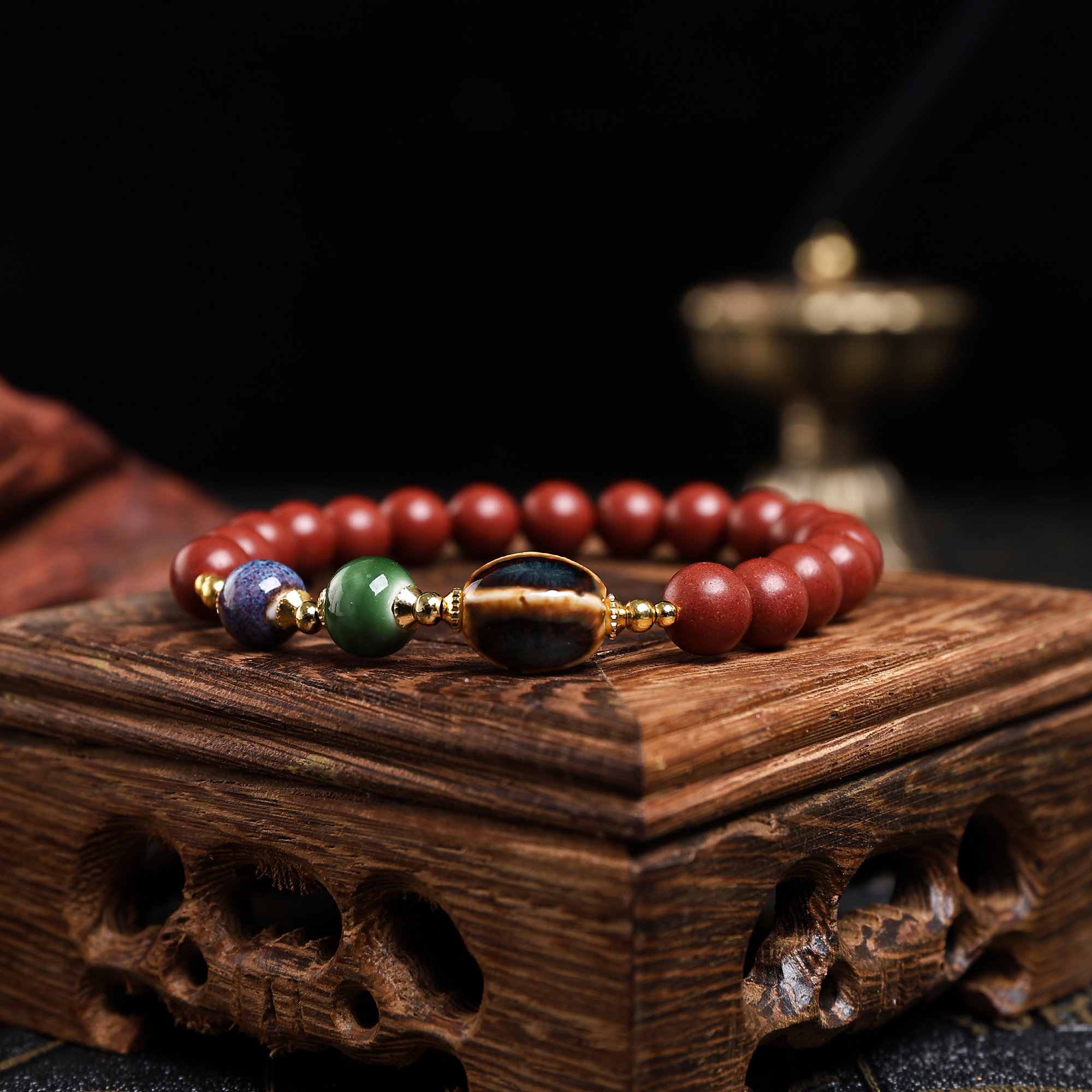 手串/合香珠/水晶手串/香珠文玩/文玩手串白底实物图