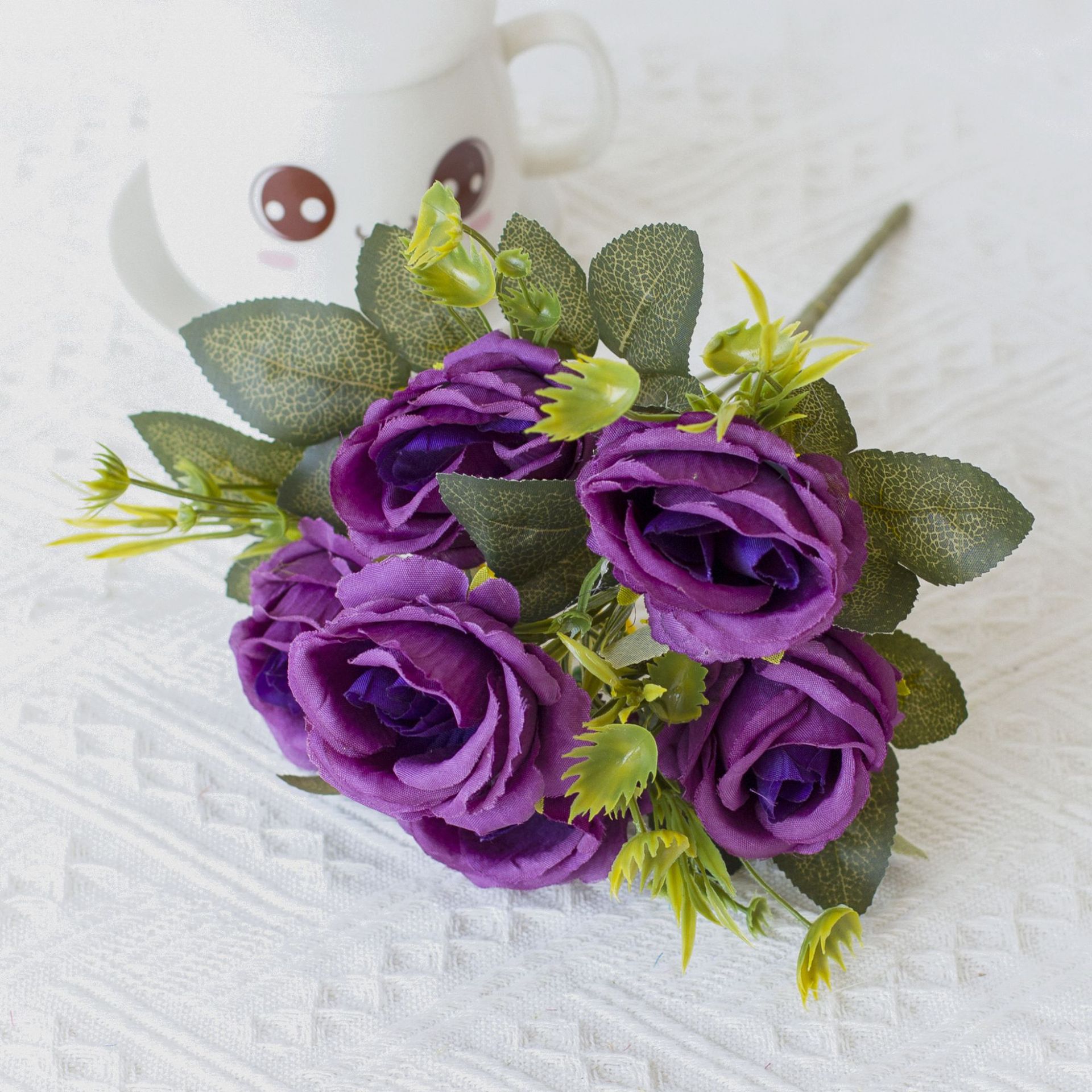 仿真多头西雅图玫瑰花束 婚庆婚礼装饰人造假花 拍照摄影布置道具 餐桌摆件用花仿真花假花仿真花仿真花详情图5