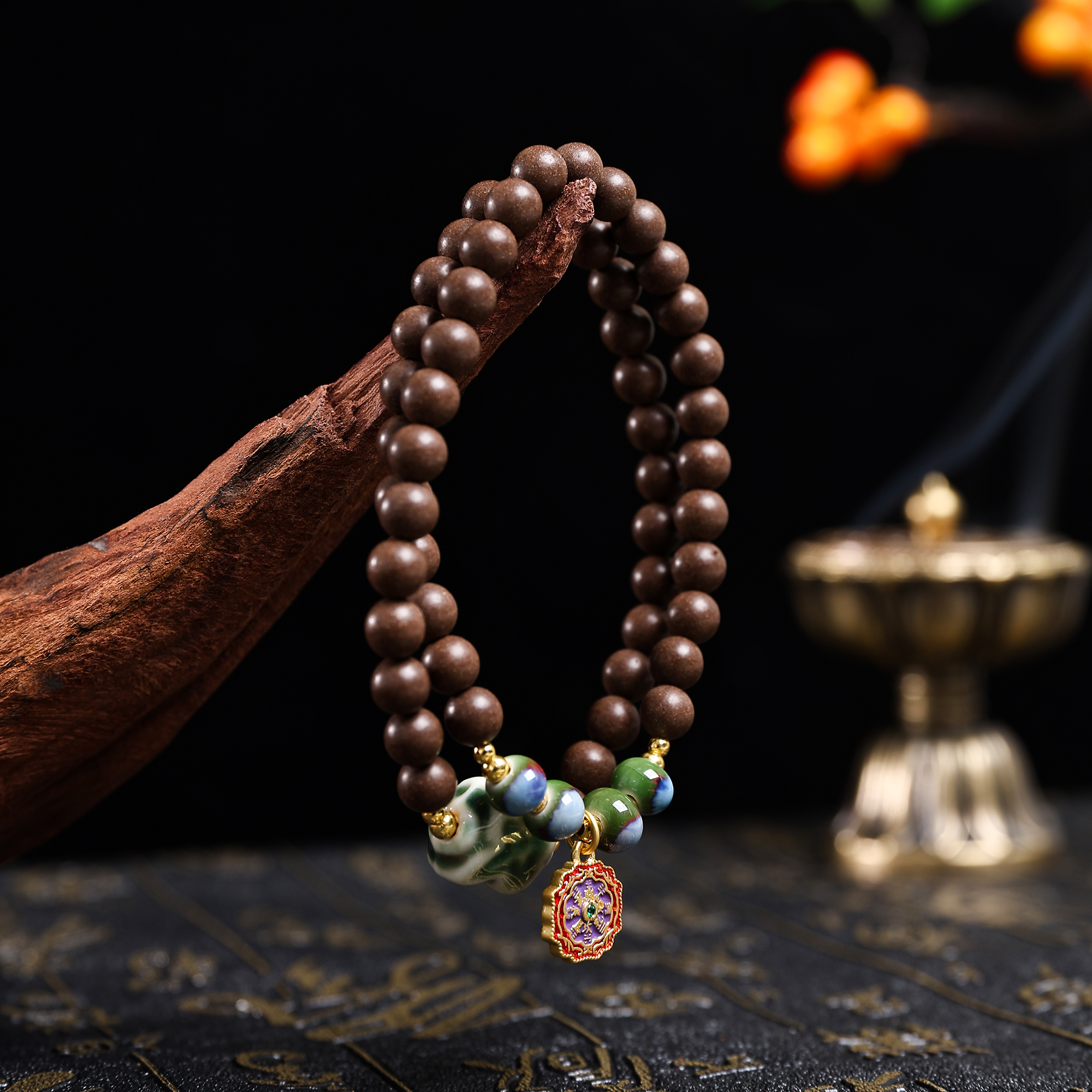 双圈茉莉乌龙手串