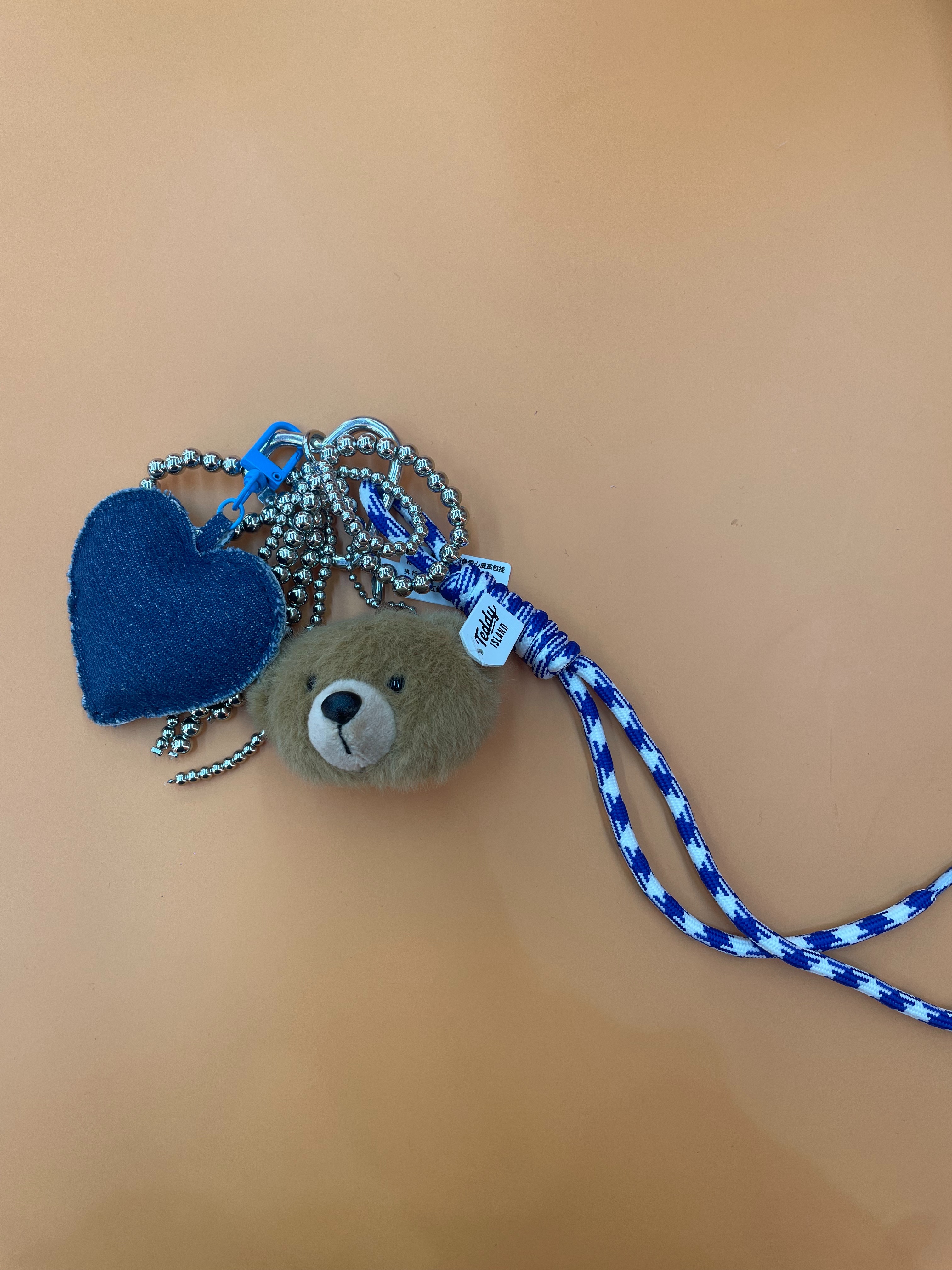 Teddy Ailan Plush Toy Bear Head Pendant 5 details Picture