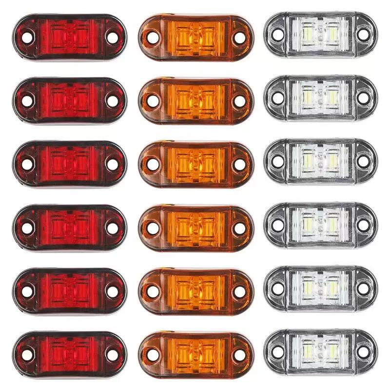 The LED side lights for trucks, ultra-bright four-in-one ground illumination taillights, 24-volt 5D truck warning light lens color strips pic 2