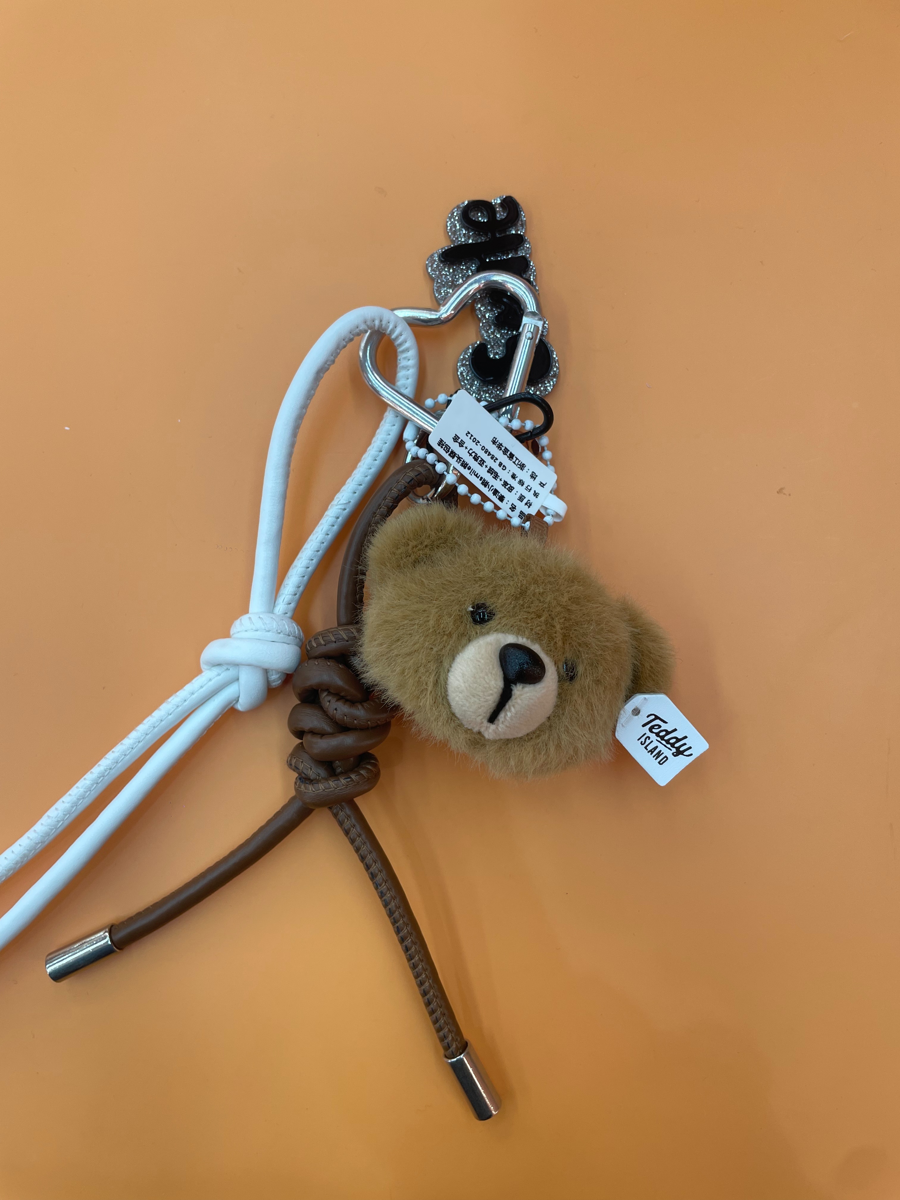 Teddy Ailan Plush Toy Bear Head Pendant 7 details Picture