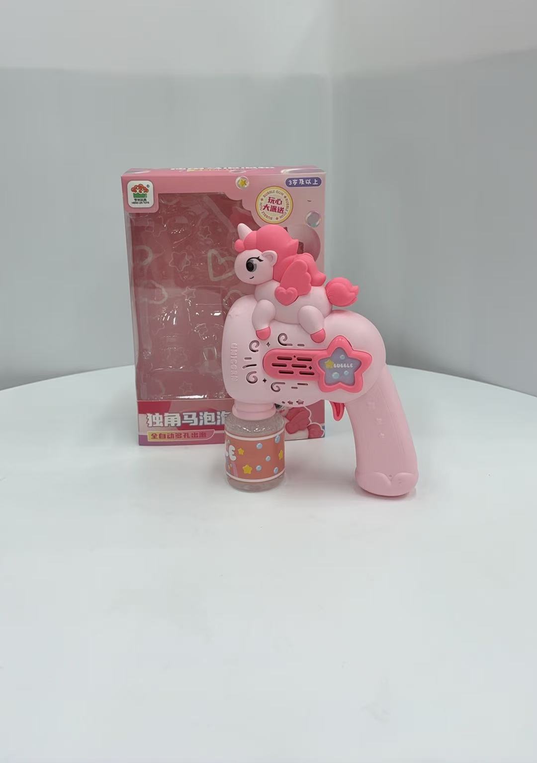 粉色独角兽造型泡泡枪儿童夏季卡通泡泡机泡泡水泡泡清爽好玩
