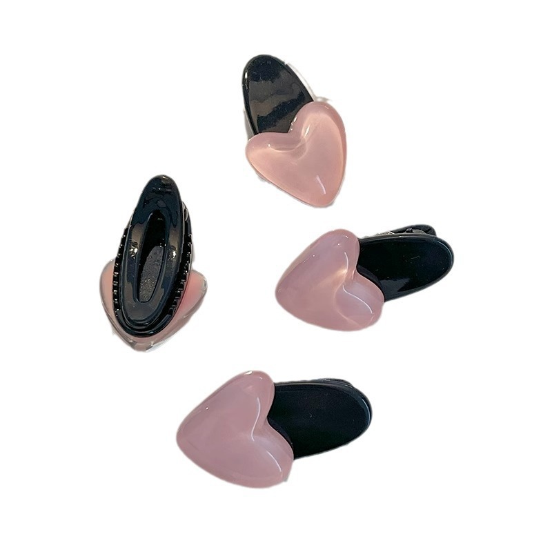 侧边可爱粉色果冻爱心刘海发夹鸭嘴夹女网红甜美发卡边夹少女产品图