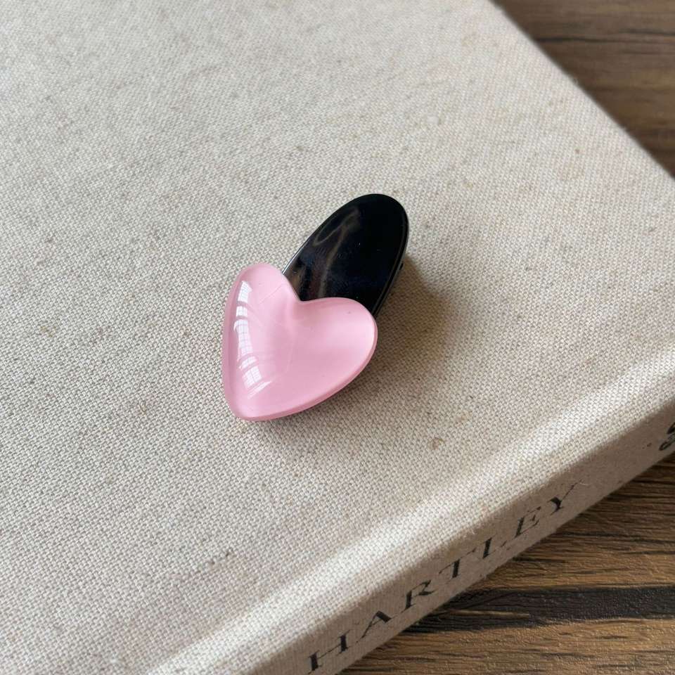 侧边可爱粉色果冻爱心刘海发夹鸭嘴夹女网红甜美发卡边夹少女白底实物图