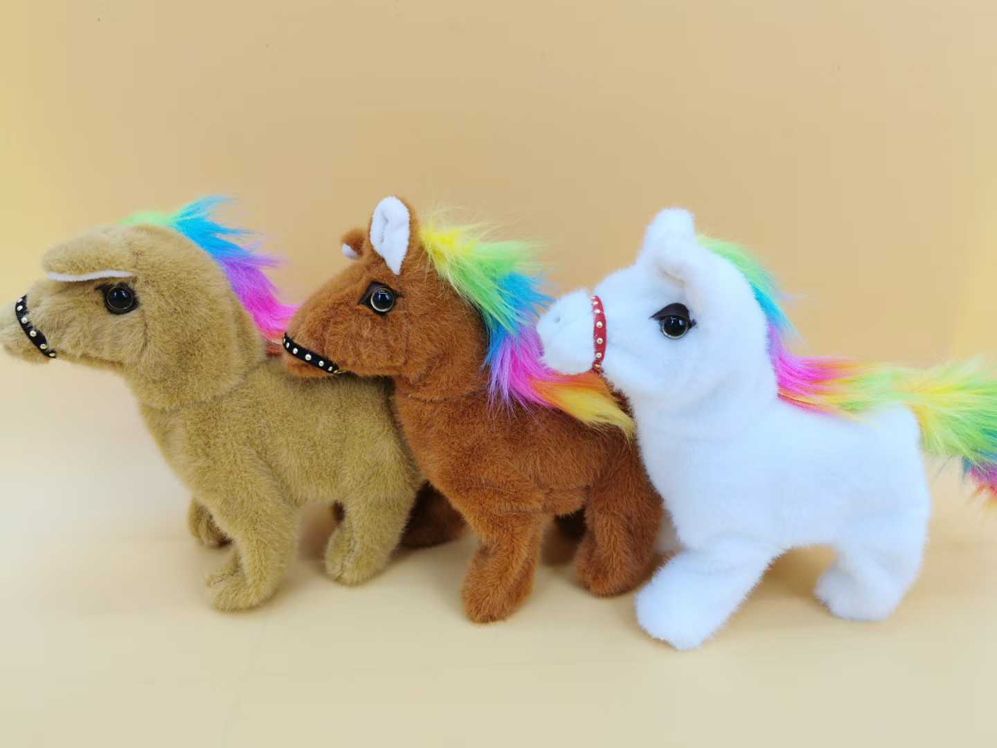 A highly realistic electric little horse that can walk and make sounds, a plush toy for children's interactive companionship, a gift for your girlfriend and best friend