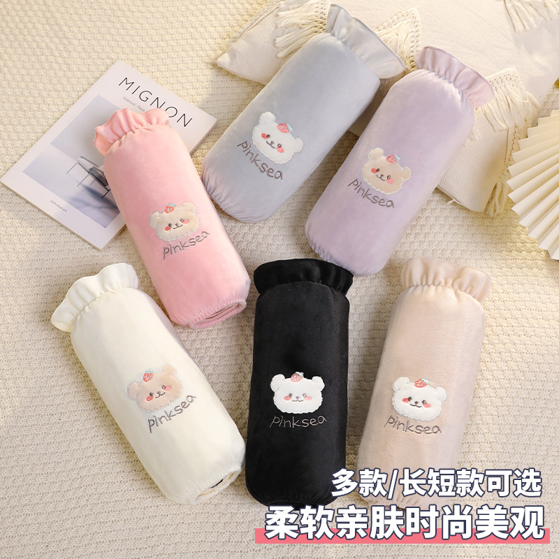 瑞雅新款女士短袖套秋冬防脏护袖头学生可爱绣花防污家务套袖批发 details Picture